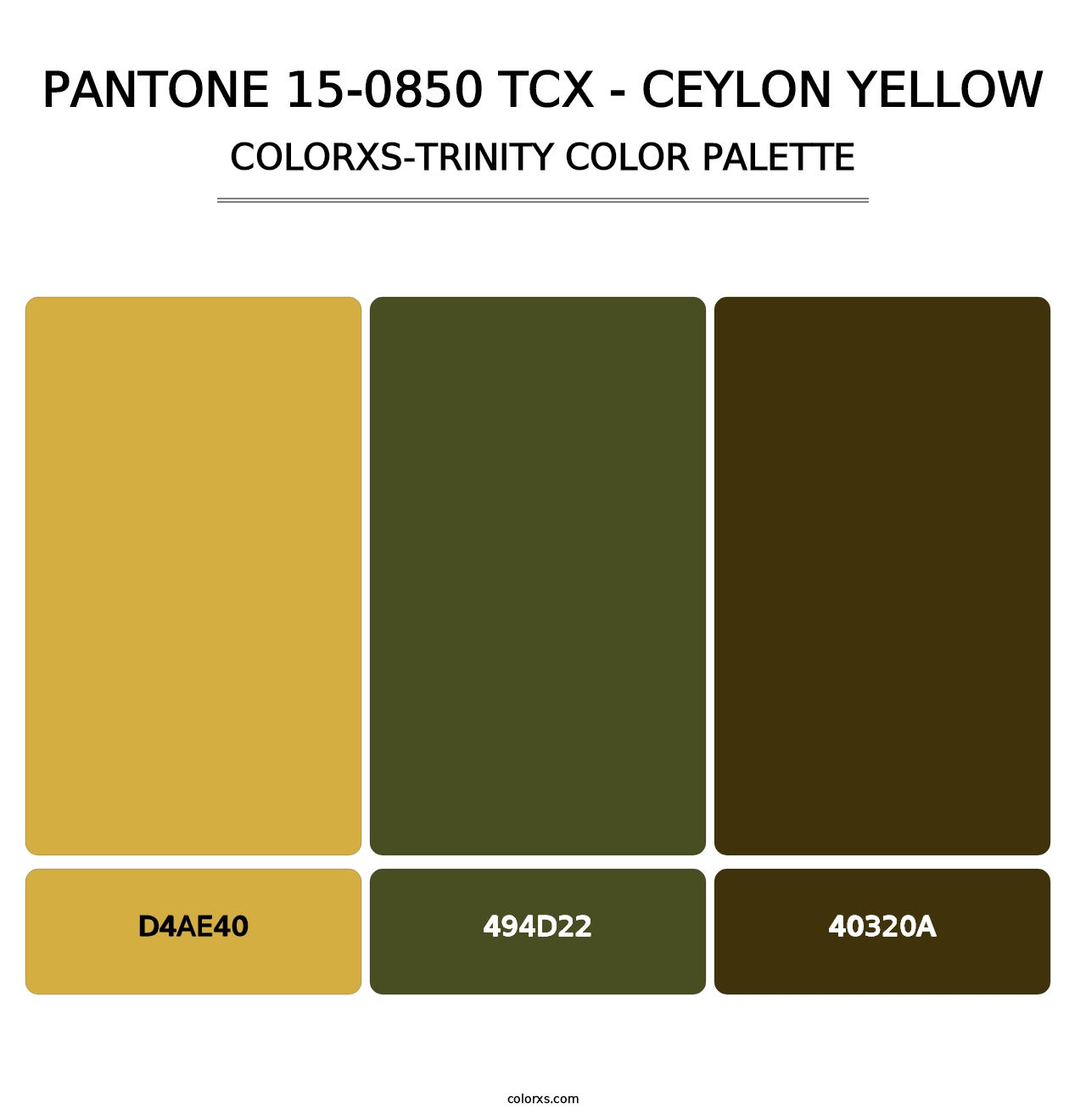 PANTONE 15-0850 TCX - Ceylon Yellow - Colorxs Trinity Palette