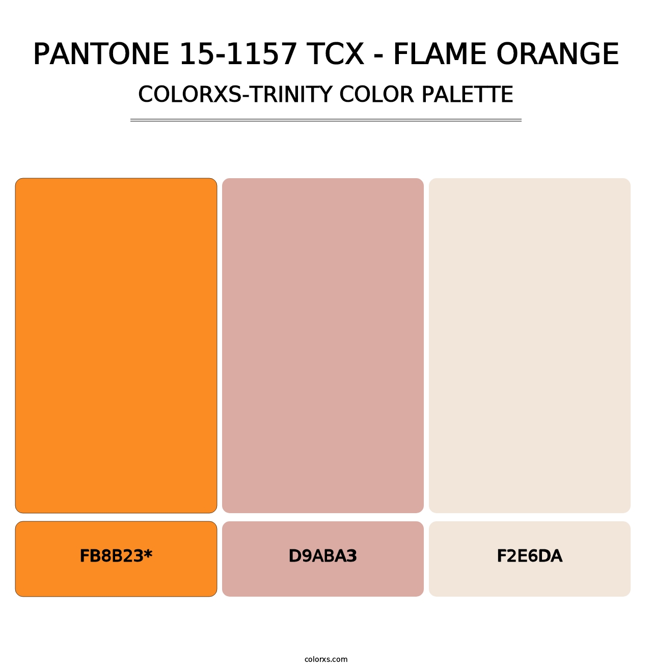 PANTONE 15-1157 TCX - Flame Orange - Colorxs Trinity Palette