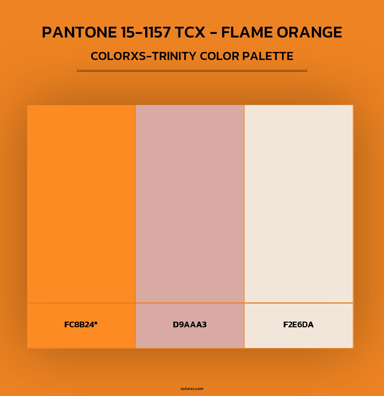 PANTONE 15-1157 TCX - Flame Orange - Colorxs Trinity Palette