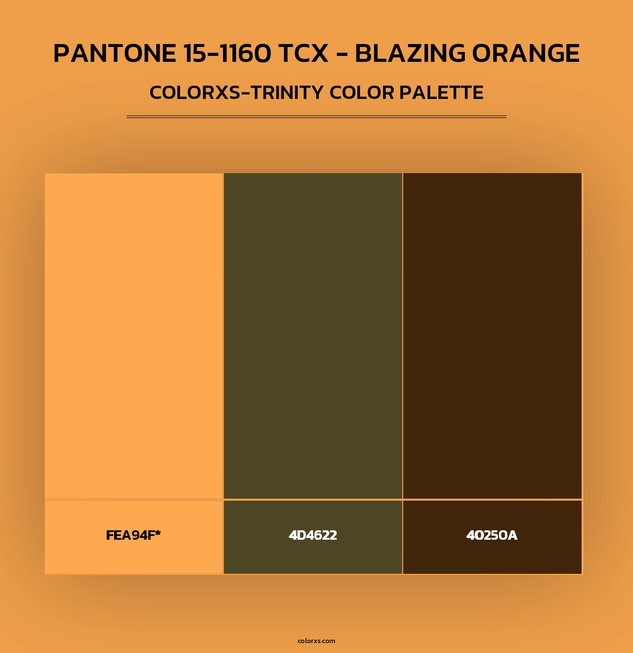 PANTONE 15-1160 TCX - Blazing Orange - Colorxs Trinity Palette