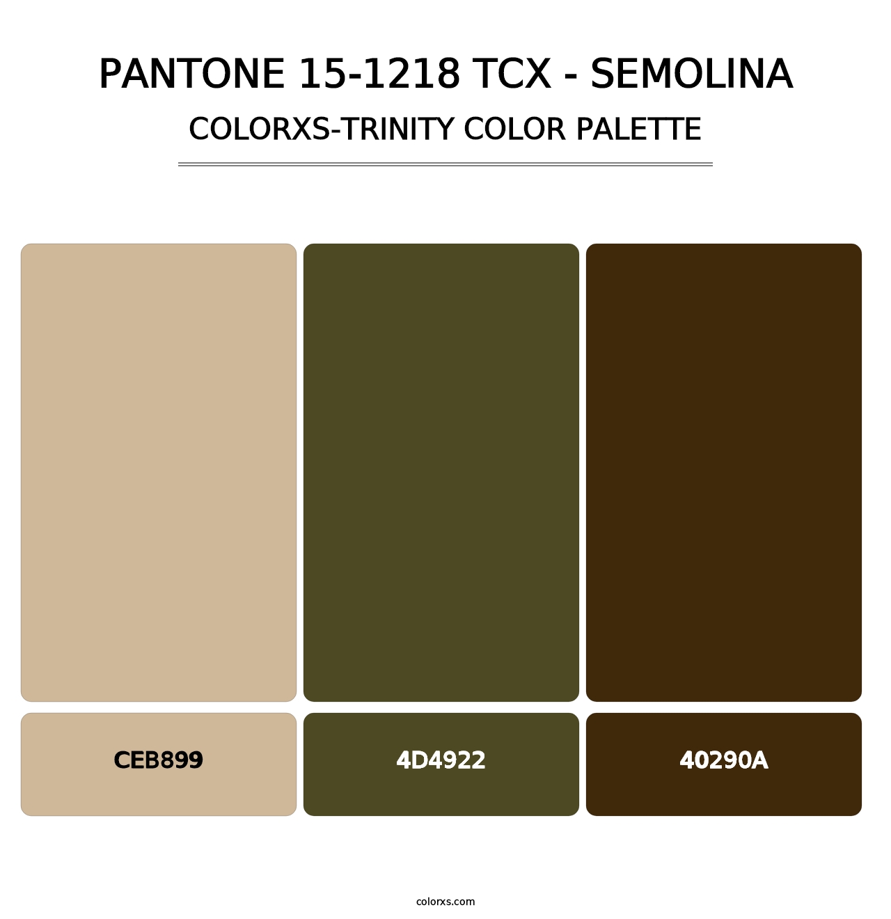 PANTONE 15-1218 TCX - Semolina - Colorxs Trinity Palette