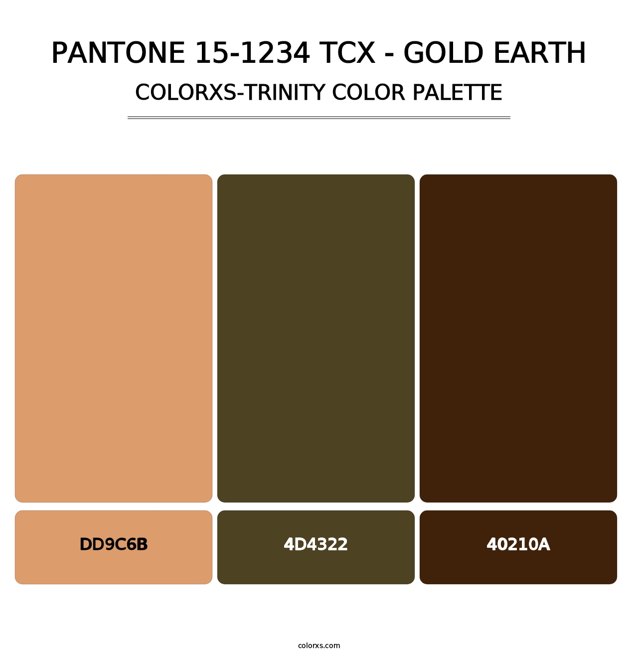 PANTONE 15-1234 TCX - Gold Earth - Colorxs Trinity Palette