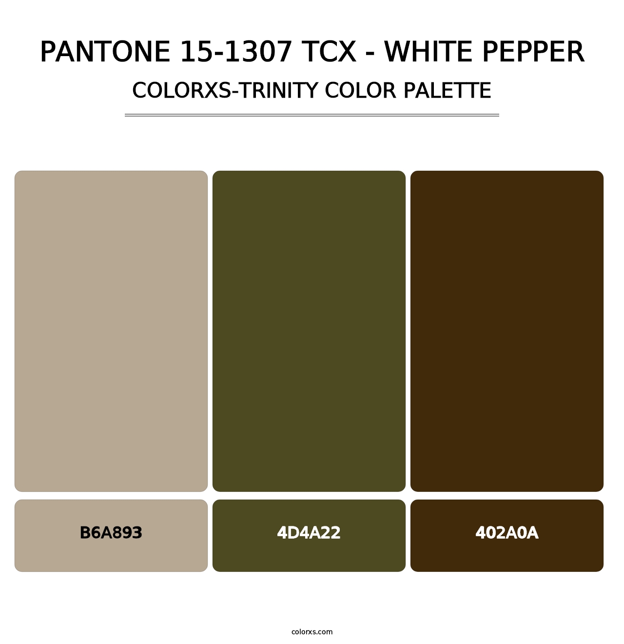 PANTONE 15-1307 TCX - White Pepper - Colorxs Trinity Palette