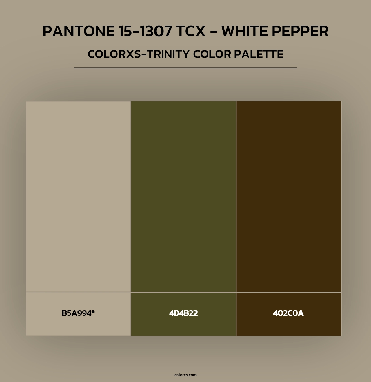 PANTONE 15-1307 TCX - White Pepper - Colorxs Trinity Palette