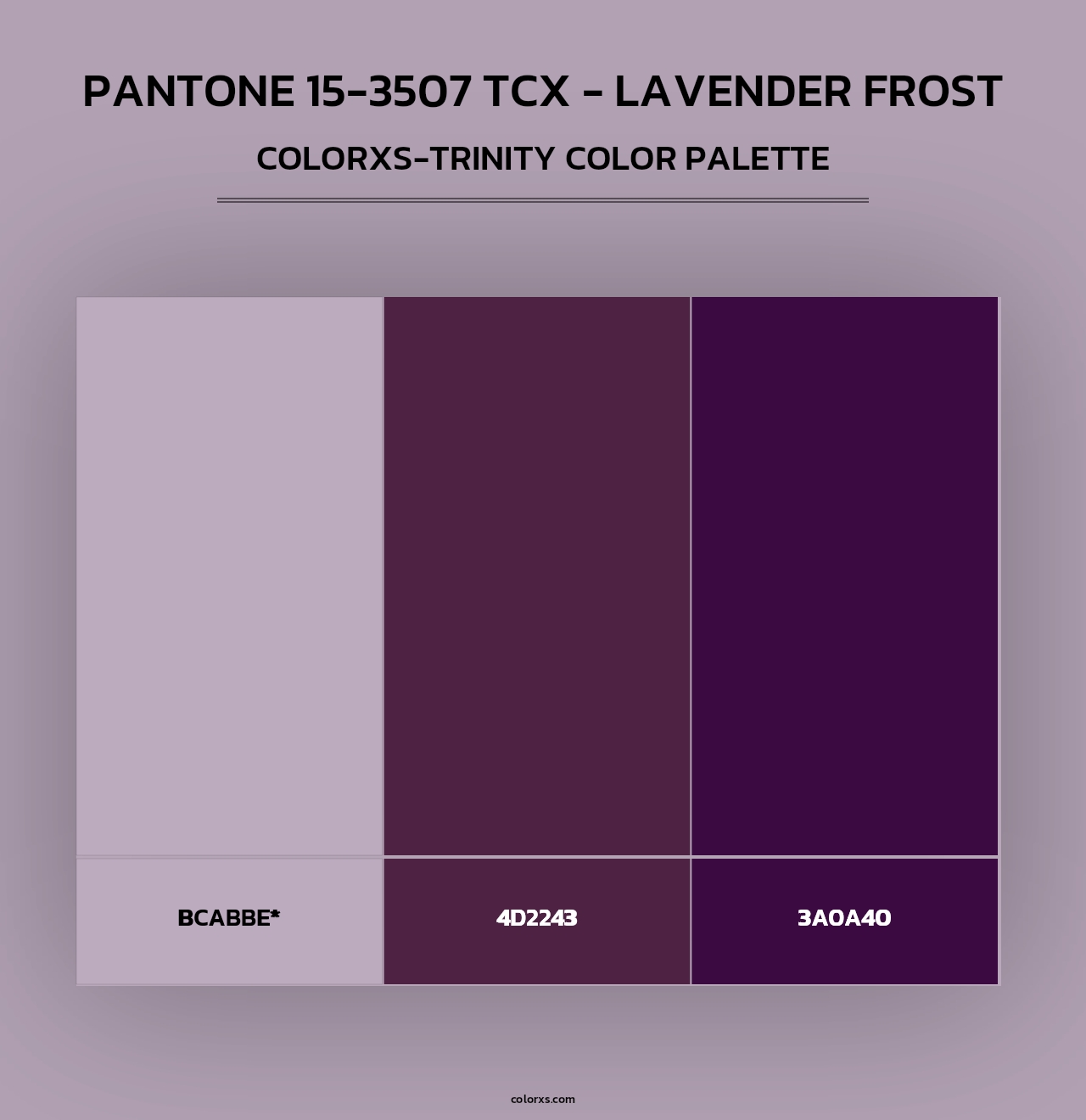 PANTONE 15-3507 TCX - Lavender Frost - Colorxs Trinity Palette