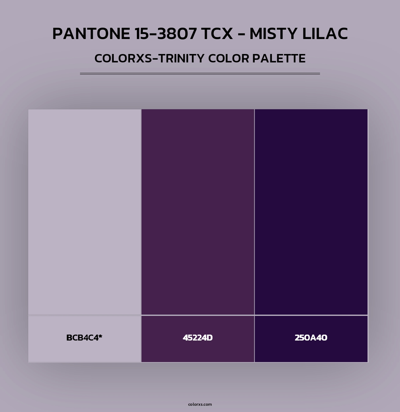PANTONE 15-3807 TCX - Misty Lilac - Colorxs Trinity Palette