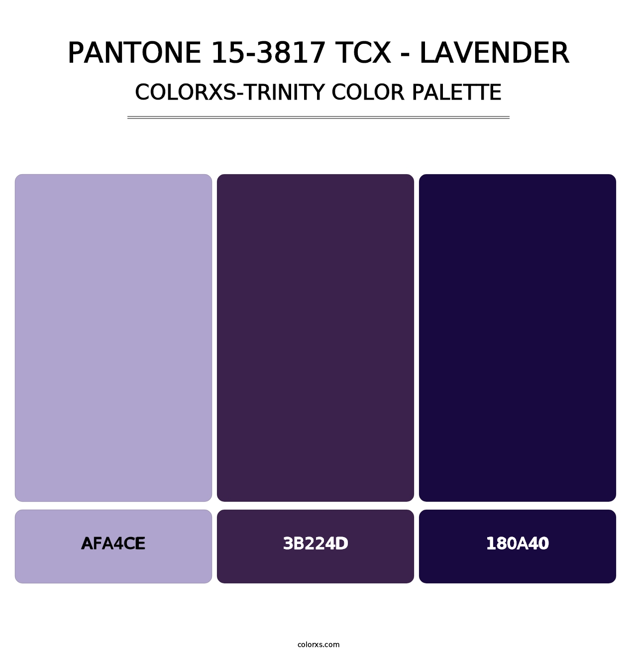 PANTONE 15-3817 TCX - Lavender - Colorxs Trinity Palette