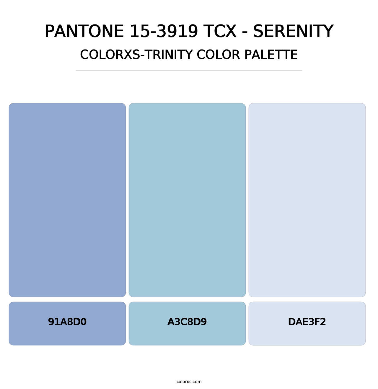 PANTONE 15-3919 TCX - Serenity - Colorxs Trinity Palette