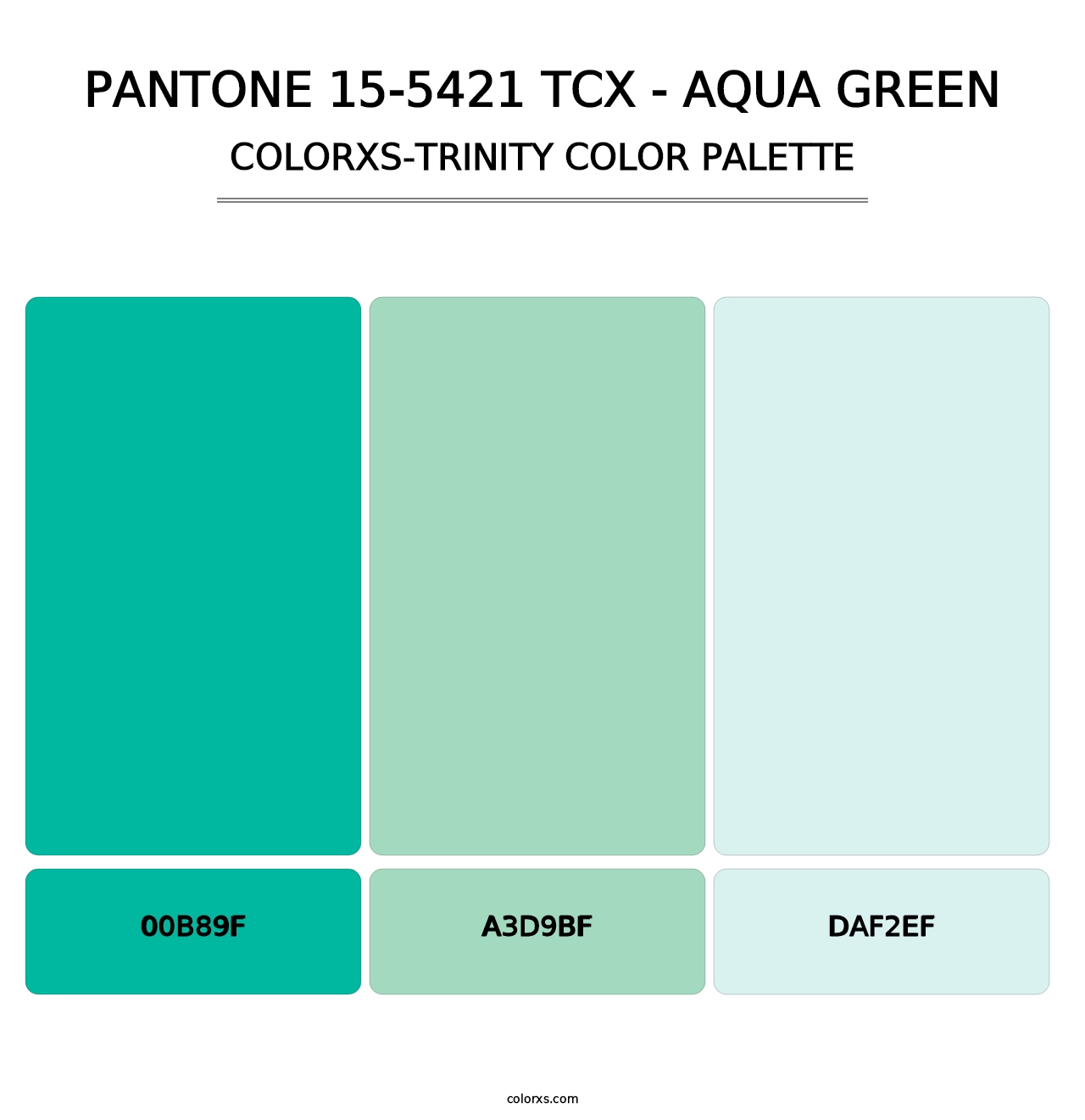 PANTONE 15-5421 TCX - Aqua Green - Colorxs Trinity Palette