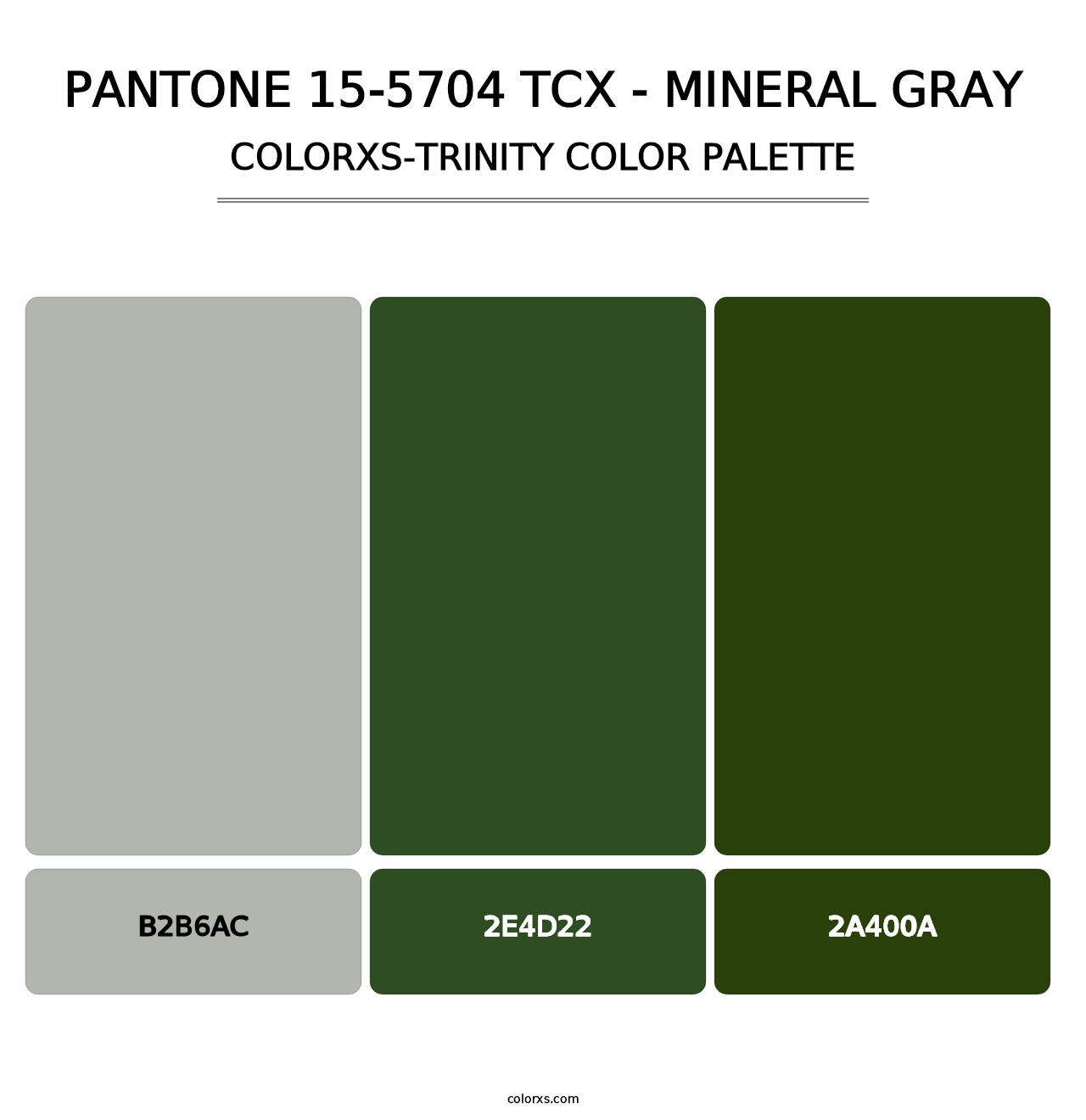 PANTONE 15-5704 TCX - Mineral Gray - Colorxs Trinity Palette