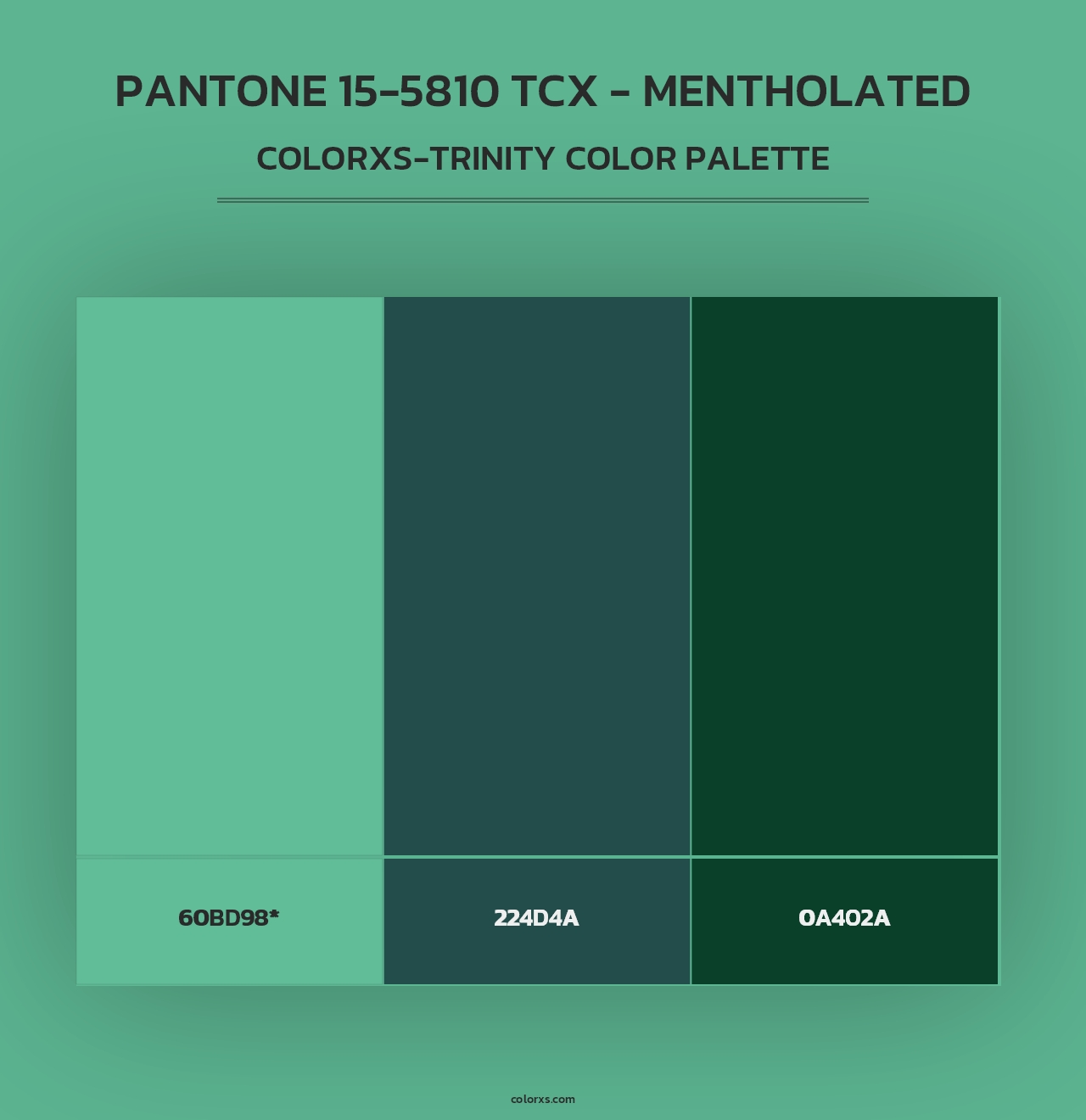 PANTONE 15-5810 TCX - Mentholated - Colorxs Trinity Palette