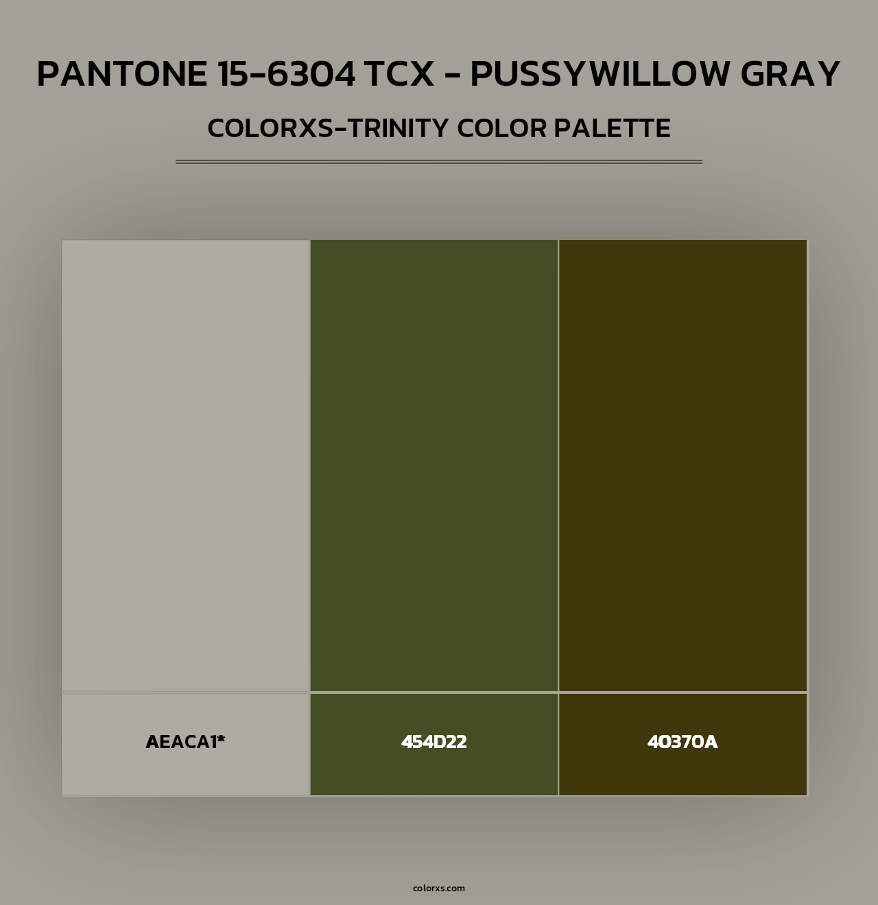 PANTONE 15-6304 TCX - Pussywillow Gray - Colorxs Trinity Palette
