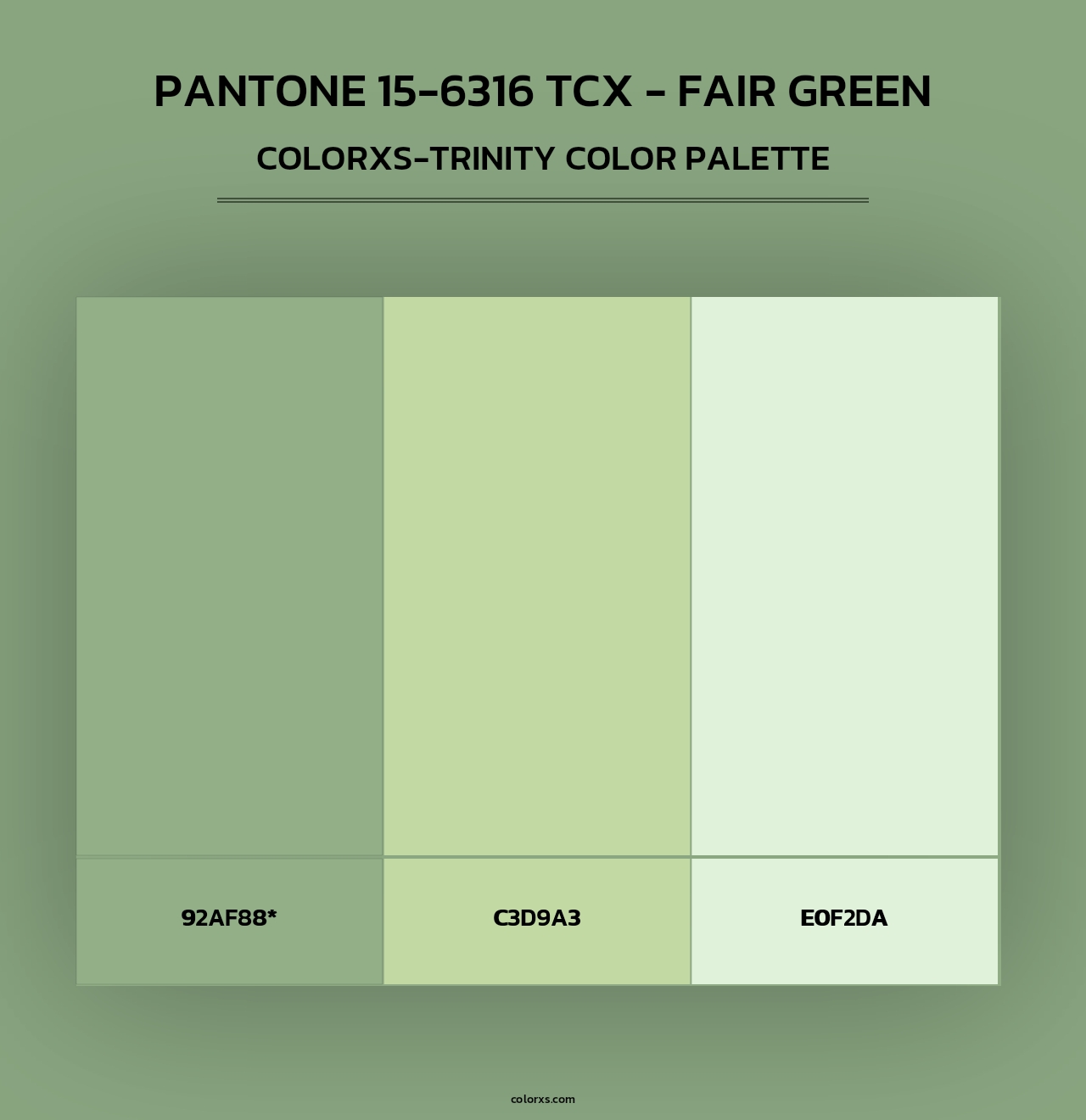 PANTONE 15-6316 TCX - Fair Green - Colorxs Trinity Palette