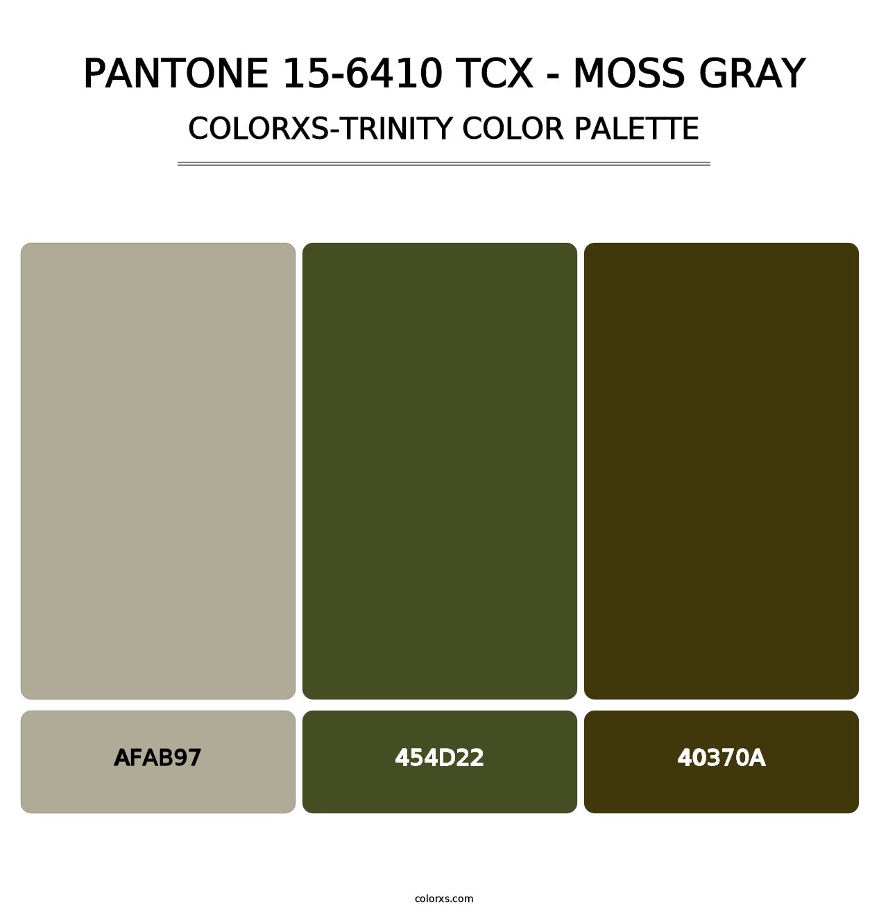 PANTONE 15-6410 TCX - Moss Gray - Colorxs Trinity Palette
