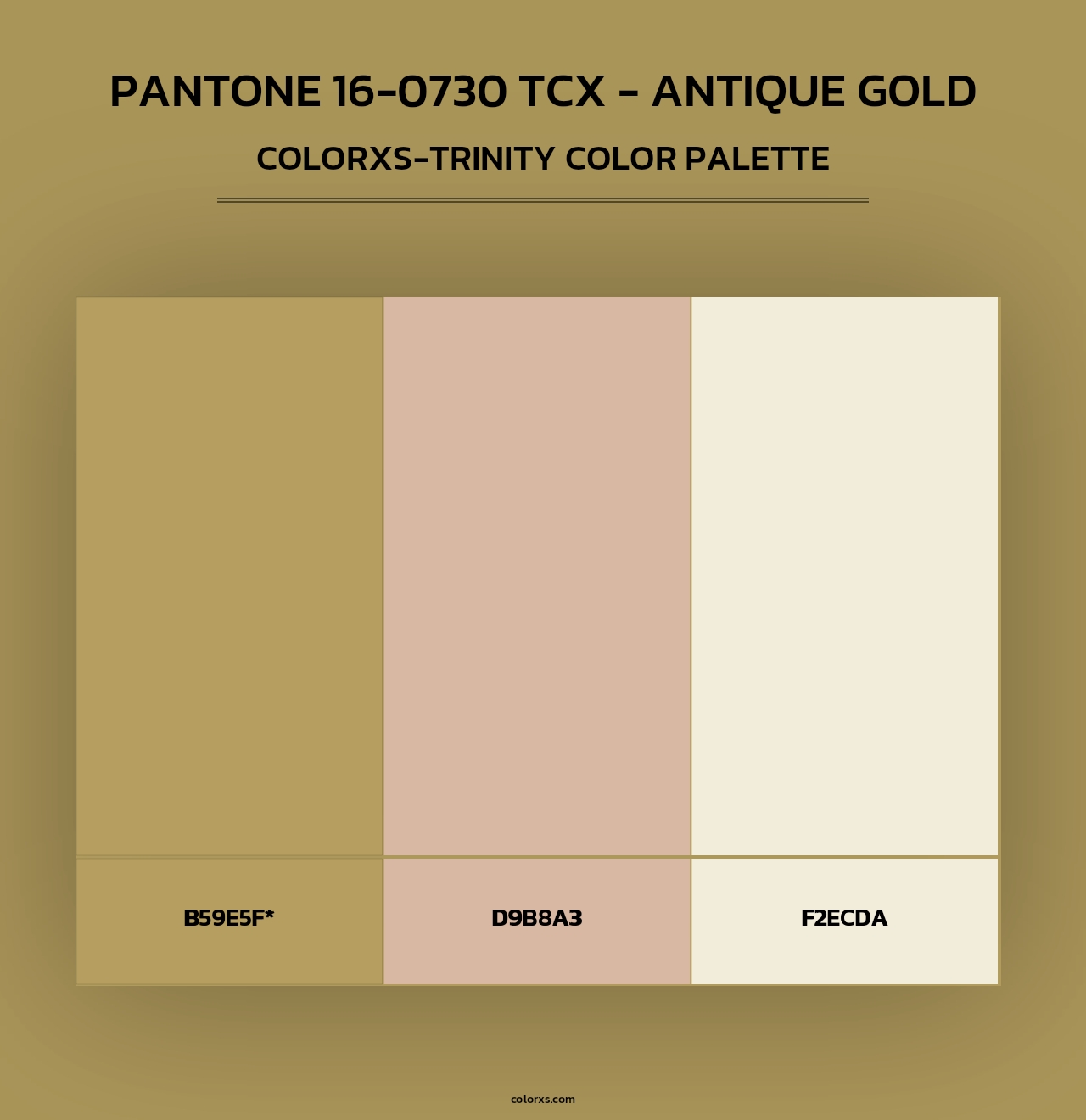 PANTONE 16-0730 TCX - Antique Gold - Colorxs Trinity Palette