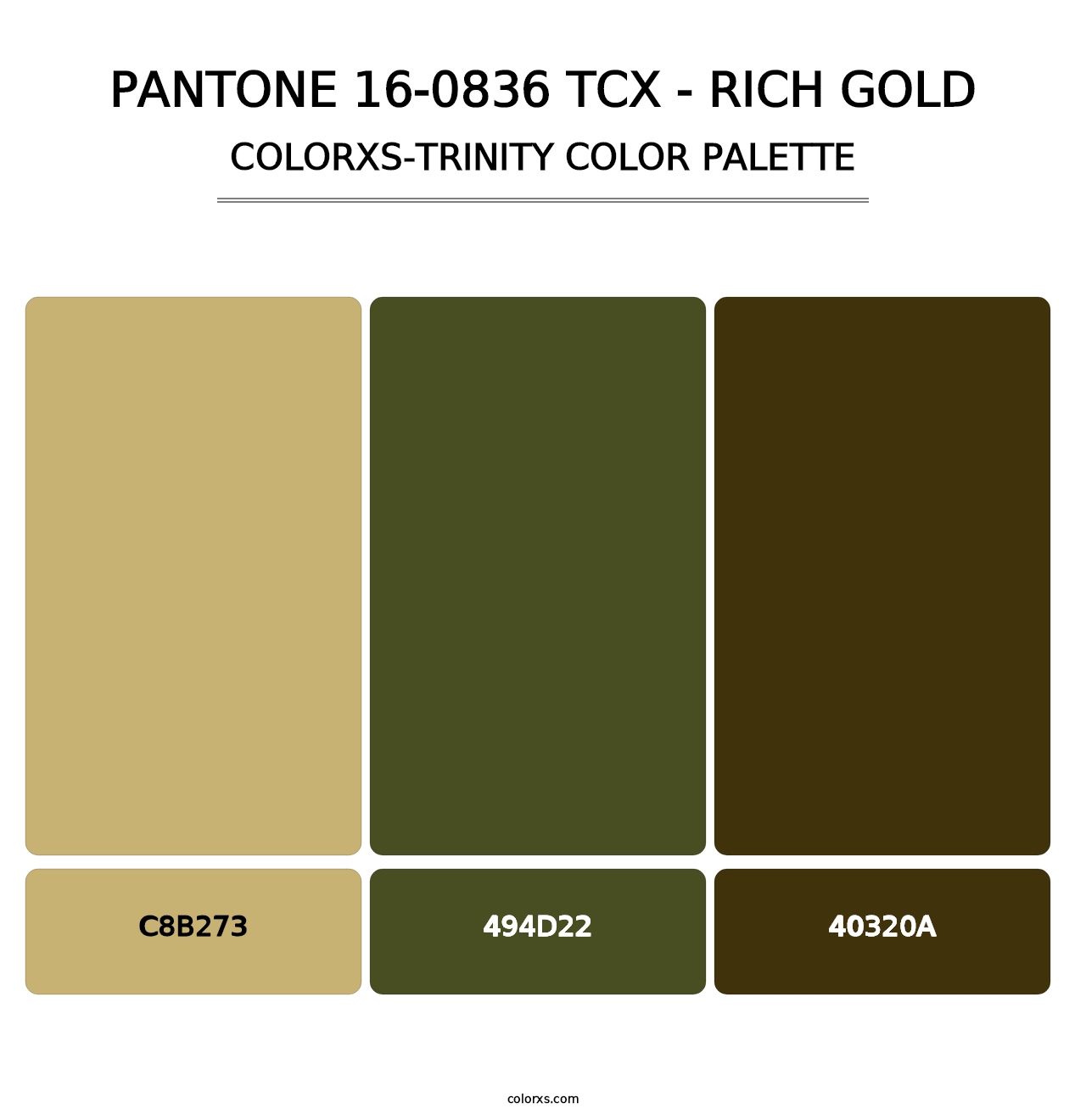 PANTONE 16-0836 TCX - Rich Gold - Colorxs Trinity Palette