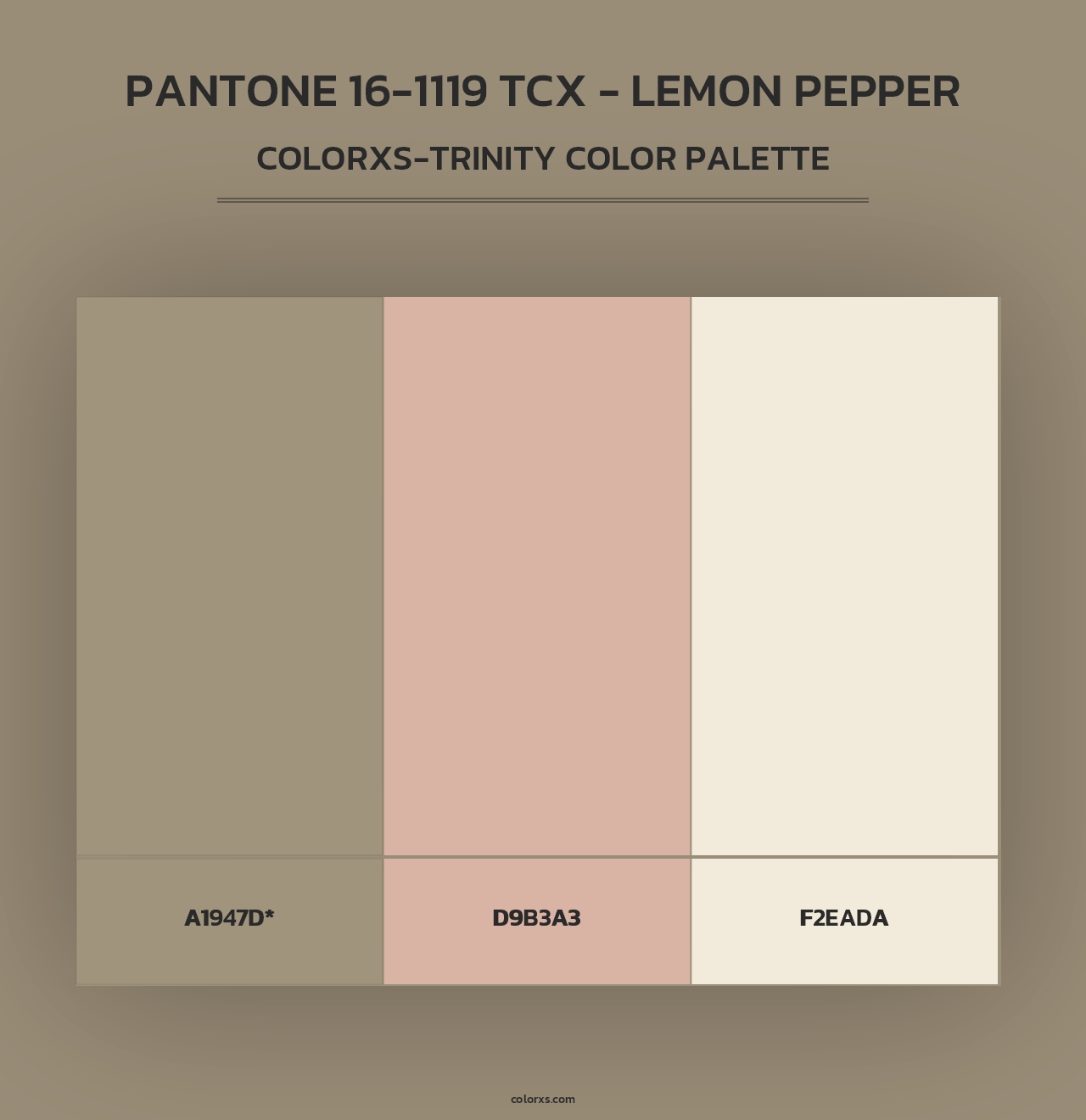PANTONE 16-1119 TCX - Lemon Pepper - Colorxs Trinity Palette