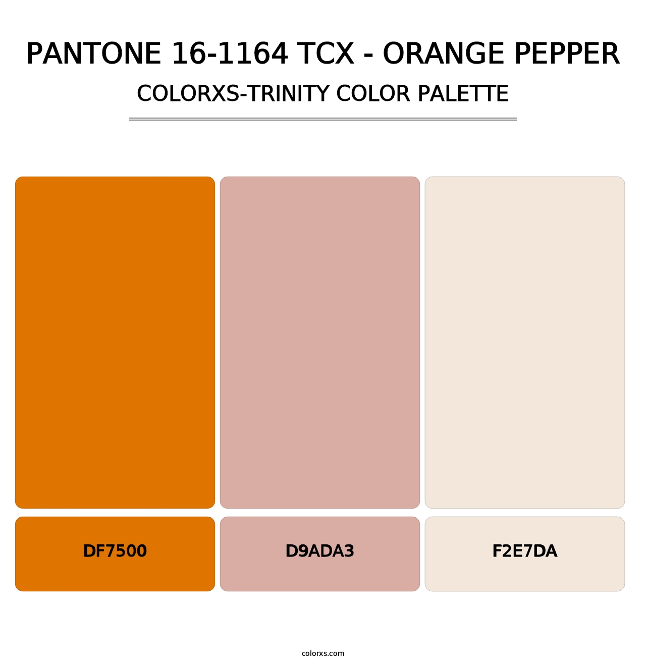 PANTONE 16-1164 TCX - Orange Pepper - Colorxs Trinity Palette