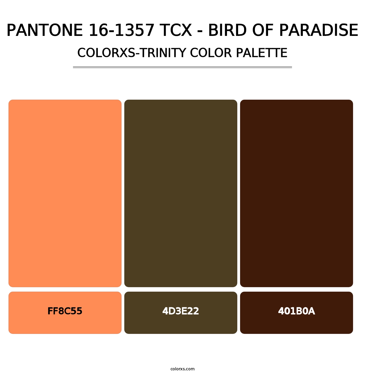 PANTONE 16-1357 TCX - Bird of Paradise - Colorxs Trinity Palette