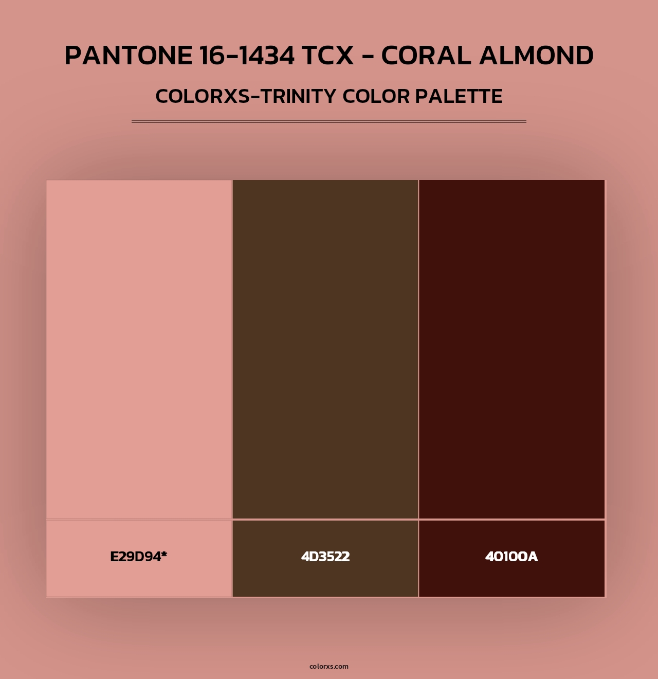 PANTONE 16-1434 TCX - Coral Almond - Colorxs Trinity Palette
