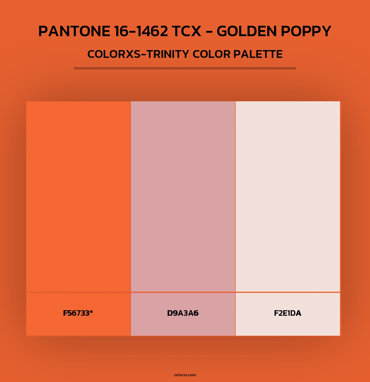 PANTONE 16-1462 TCX - Golden Poppy - Colorxs Trinity Palette