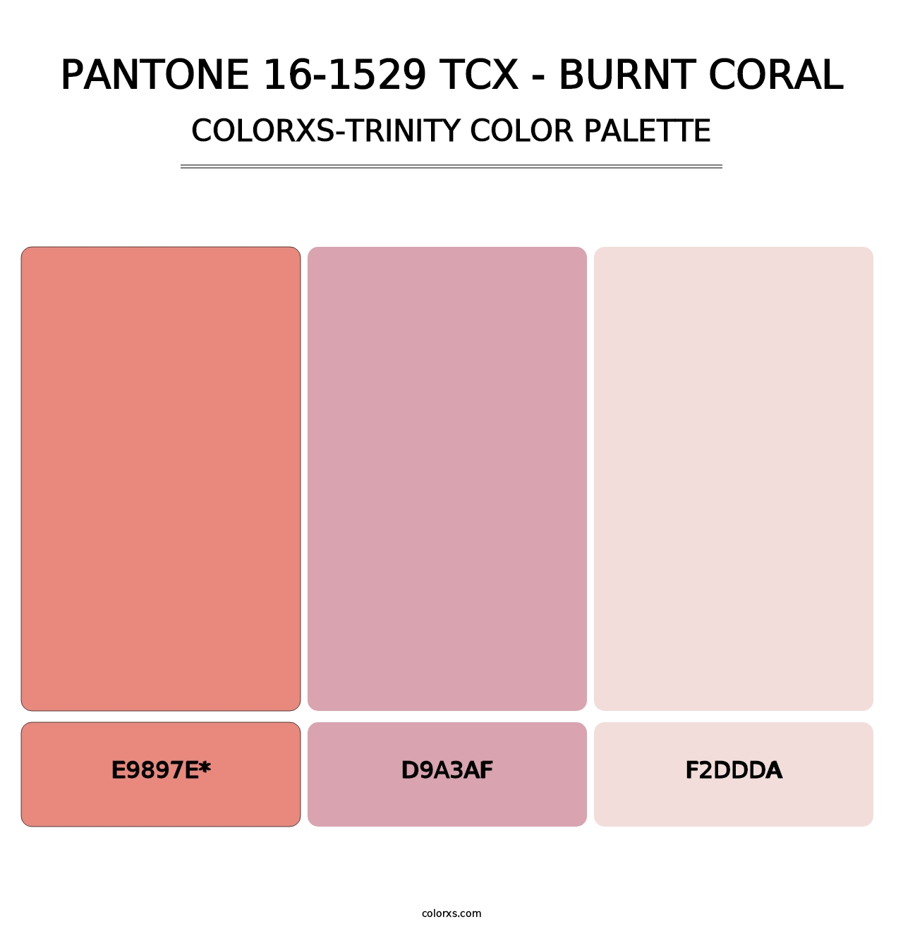 PANTONE 16-1529 TCX - Burnt Coral - Colorxs Trinity Palette