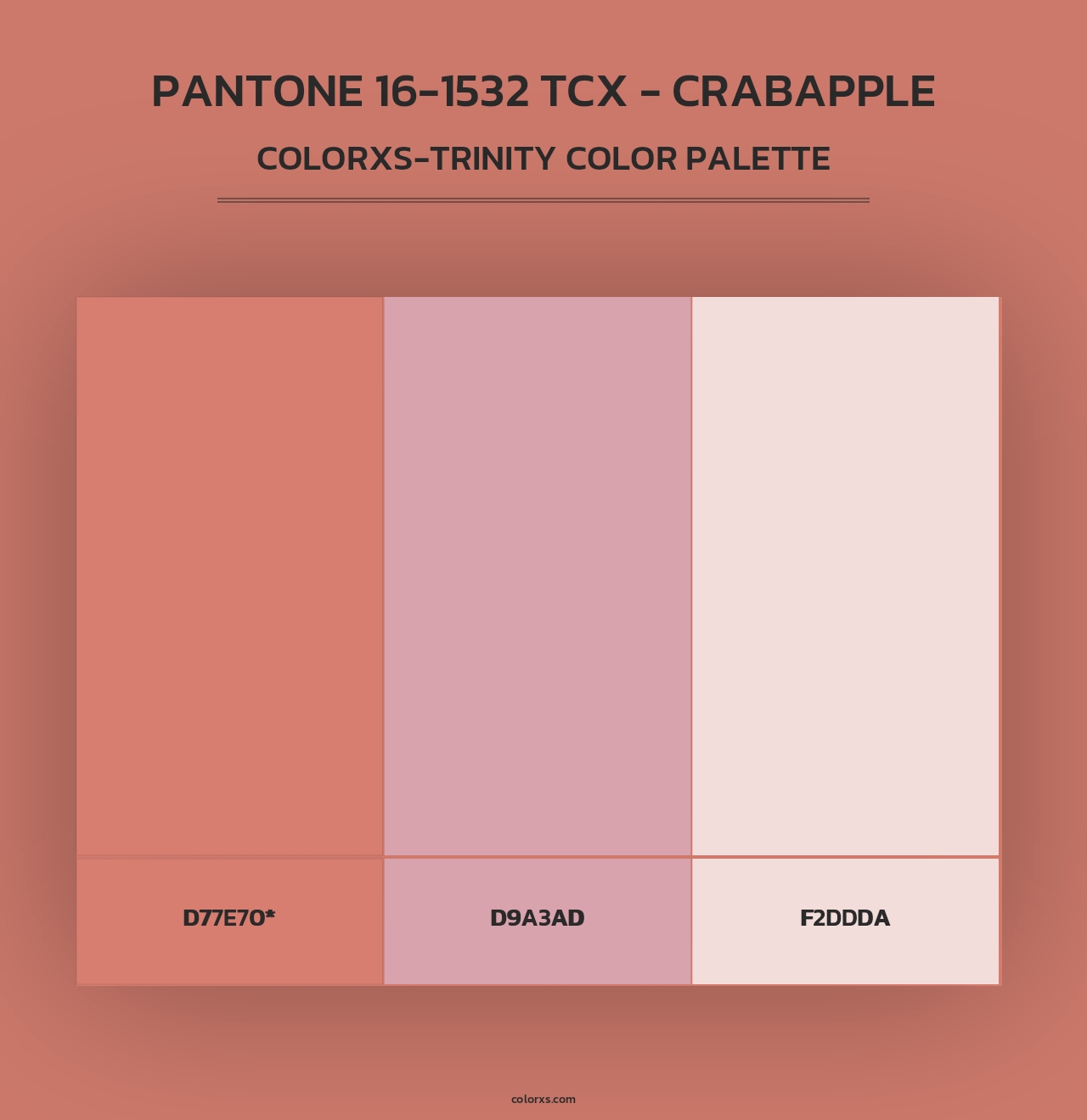 PANTONE 16-1532 TCX - Crabapple - Colorxs Trinity Palette