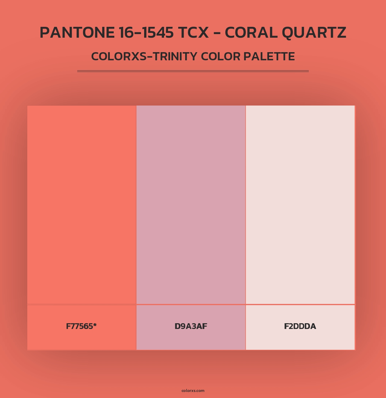 PANTONE 16-1545 TCX - Coral Quartz - Colorxs Trinity Palette
