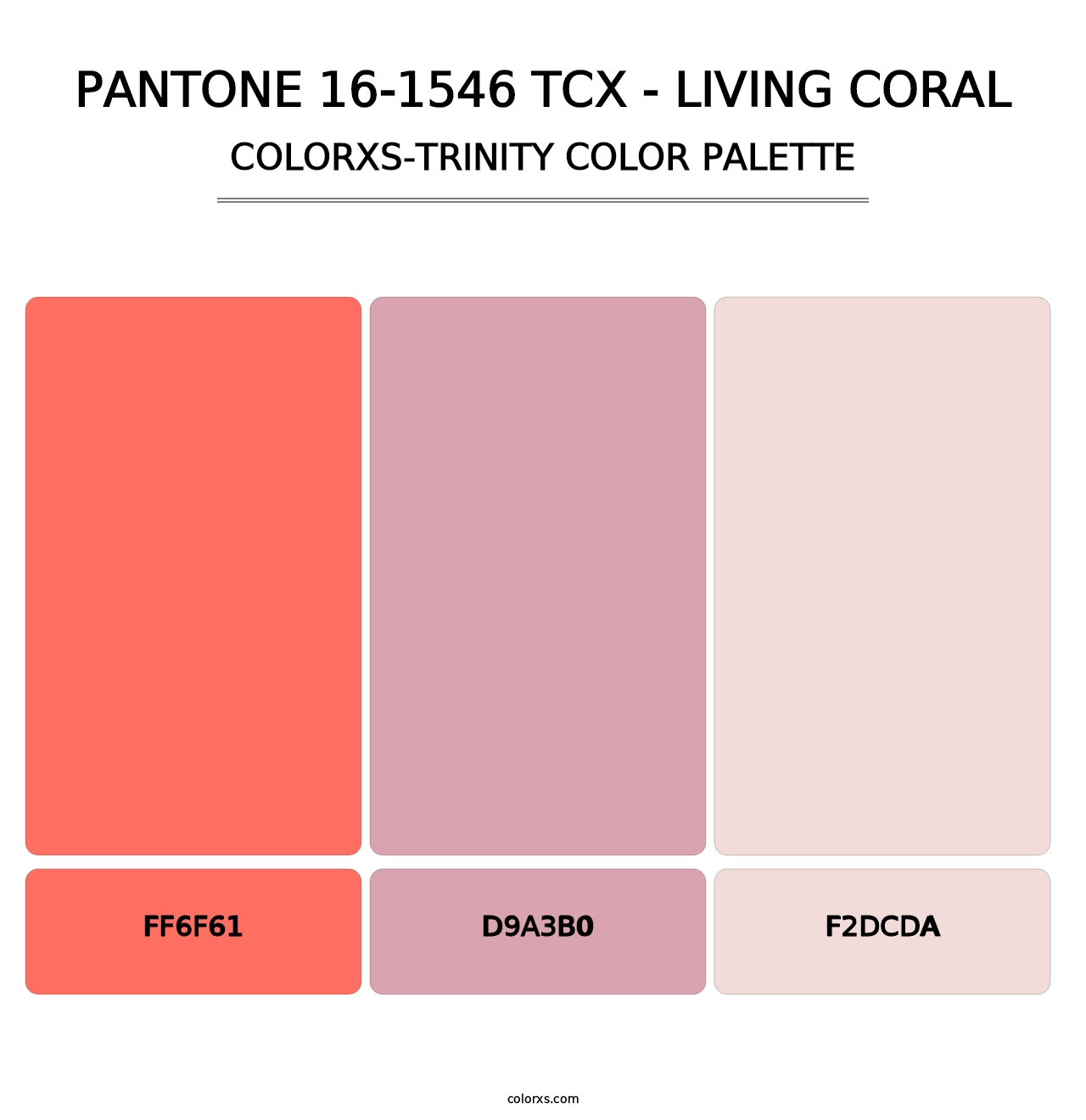 PANTONE 16-1546 TCX - Living Coral - Colorxs Trinity Palette