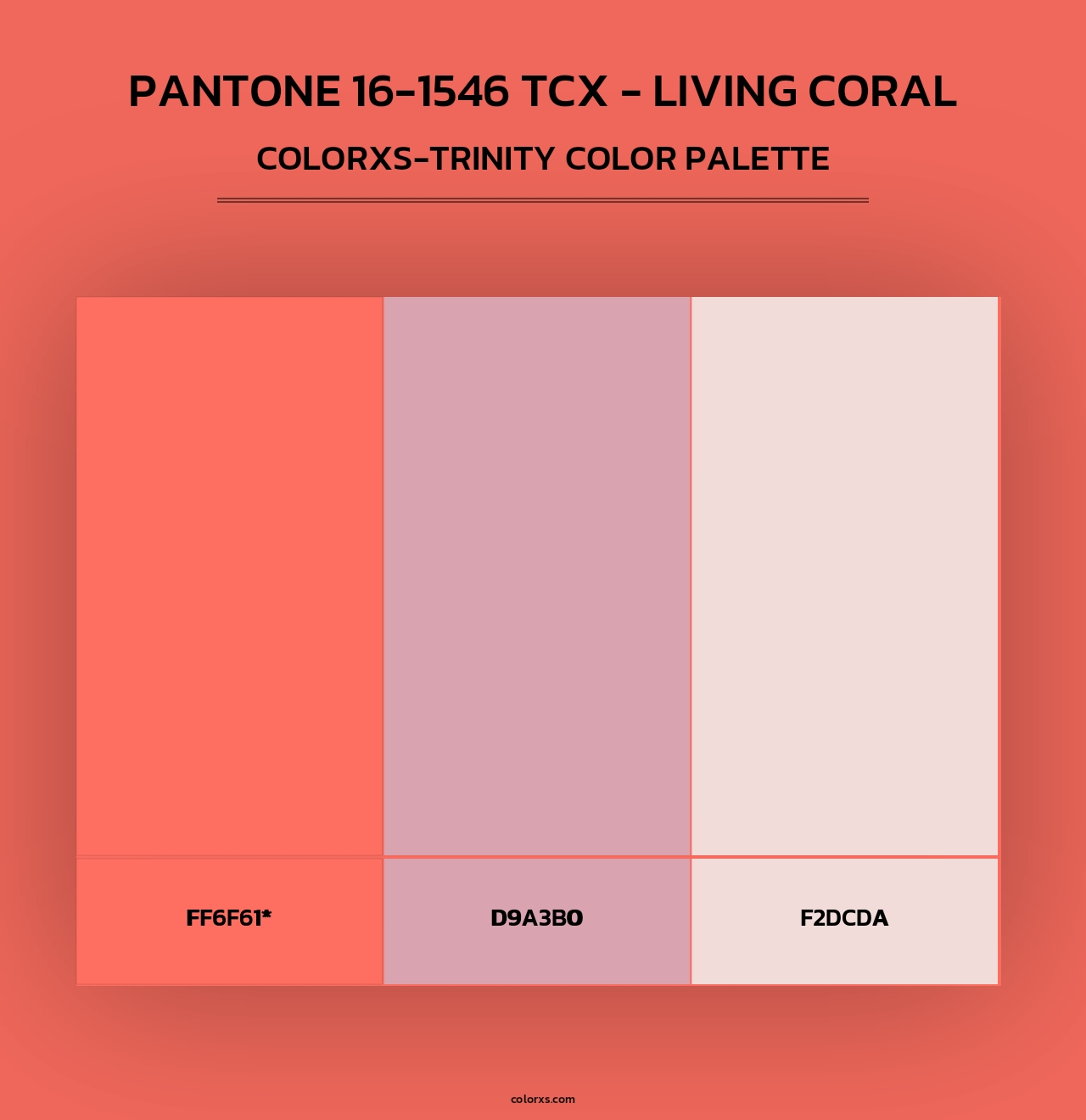 PANTONE 16-1546 TCX - Living Coral - Colorxs Trinity Palette
