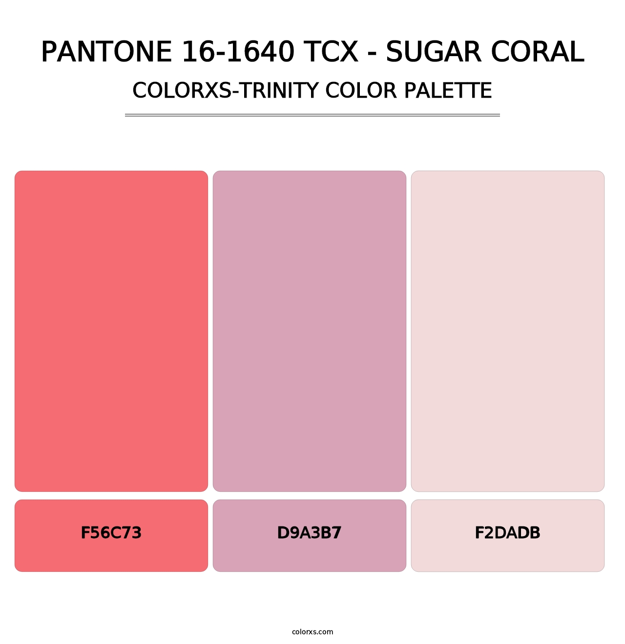 PANTONE 16-1640 TCX - Sugar Coral - Colorxs Trinity Palette