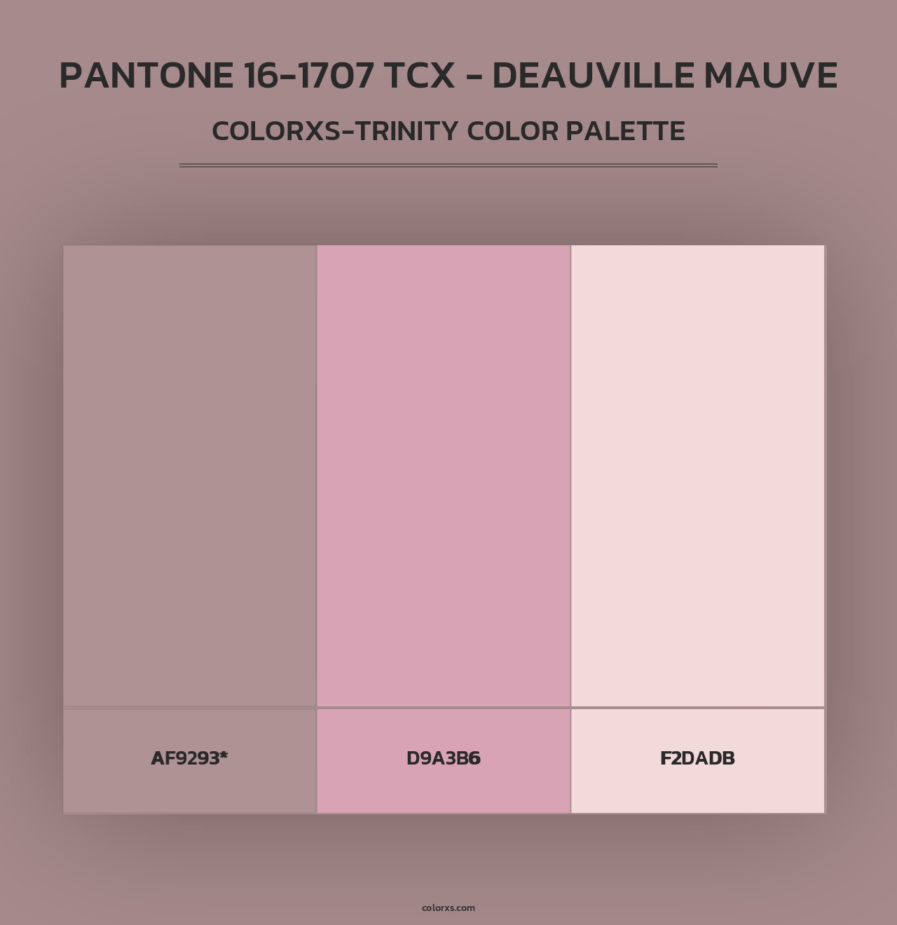 PANTONE 16-1707 TCX - Deauville Mauve - Colorxs Trinity Palette