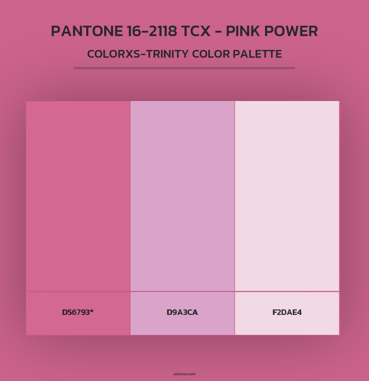 PANTONE 16-2118 TCX - Pink Power - Colorxs Trinity Palette