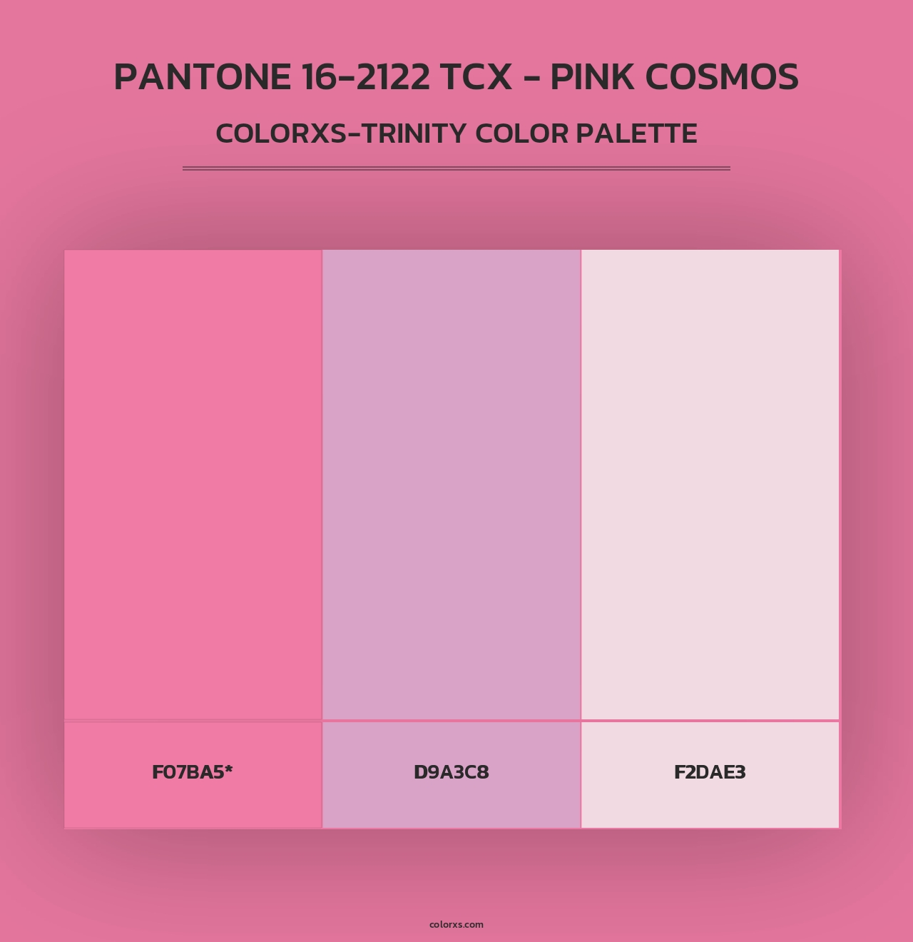 PANTONE 16-2122 TCX - Pink Cosmos - Colorxs Trinity Palette