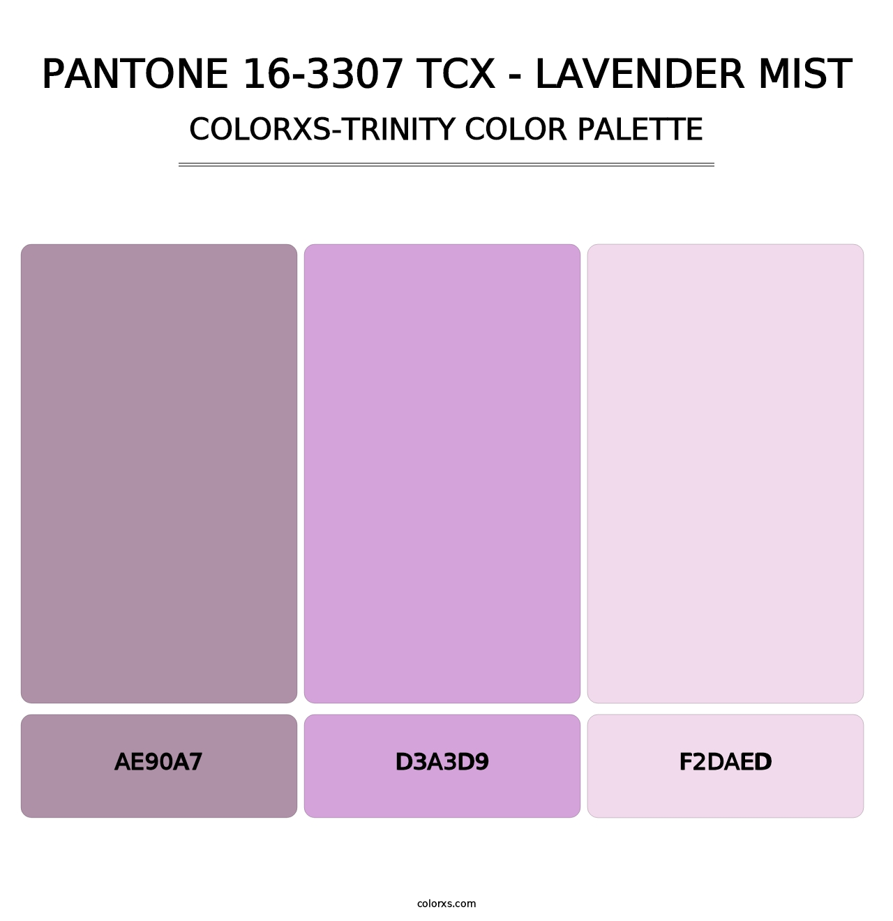 PANTONE 16-3307 TCX - Lavender Mist - Colorxs Trinity Palette