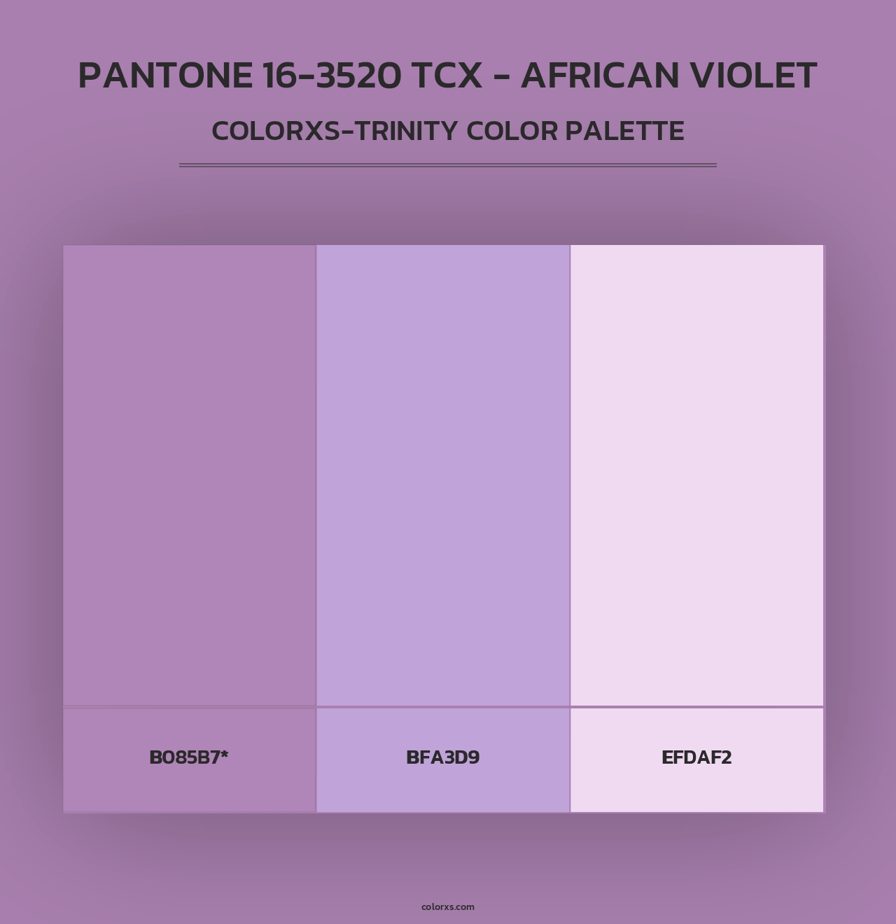 PANTONE 16-3520 TCX - African Violet - Colorxs Trinity Palette