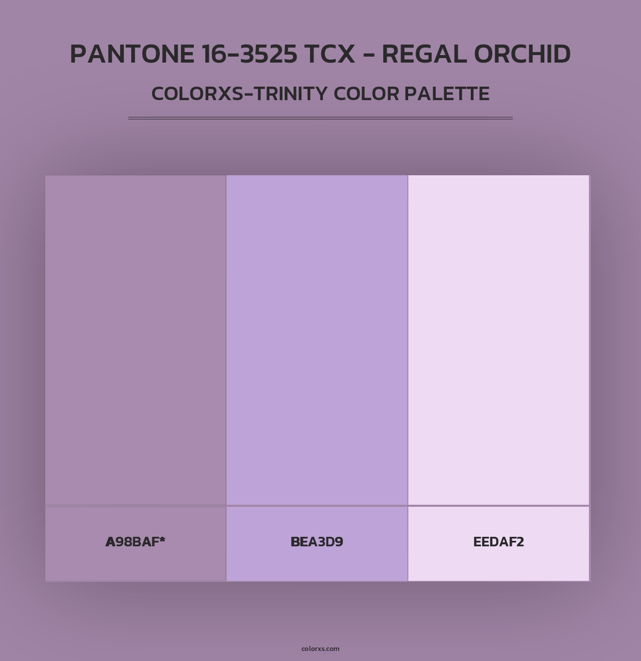 PANTONE 16-3525 TCX - Regal Orchid - Colorxs Trinity Palette