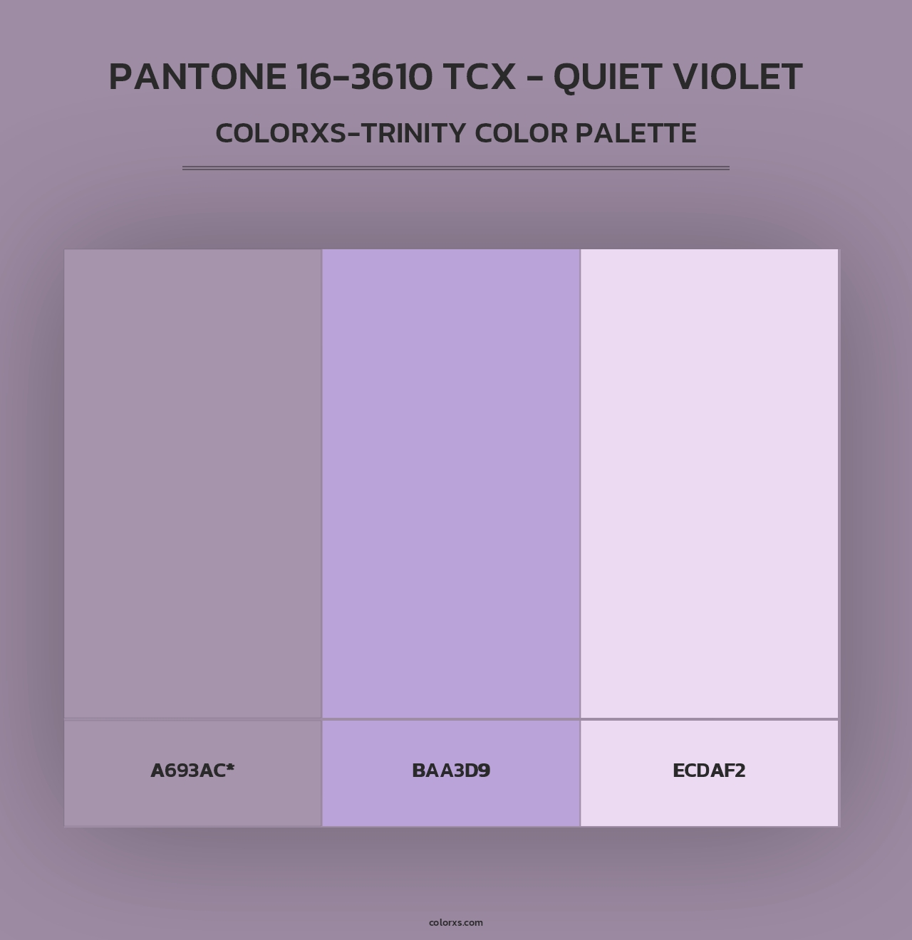 PANTONE 16-3610 TCX - Quiet Violet - Colorxs Trinity Palette