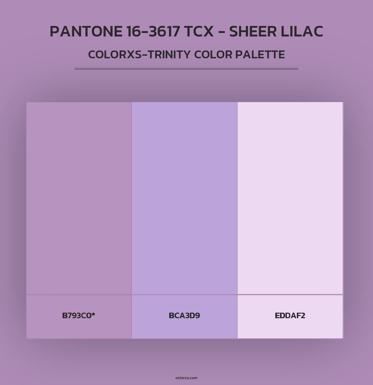PANTONE 16-3617 TCX - Sheer Lilac - Colorxs Trinity Palette