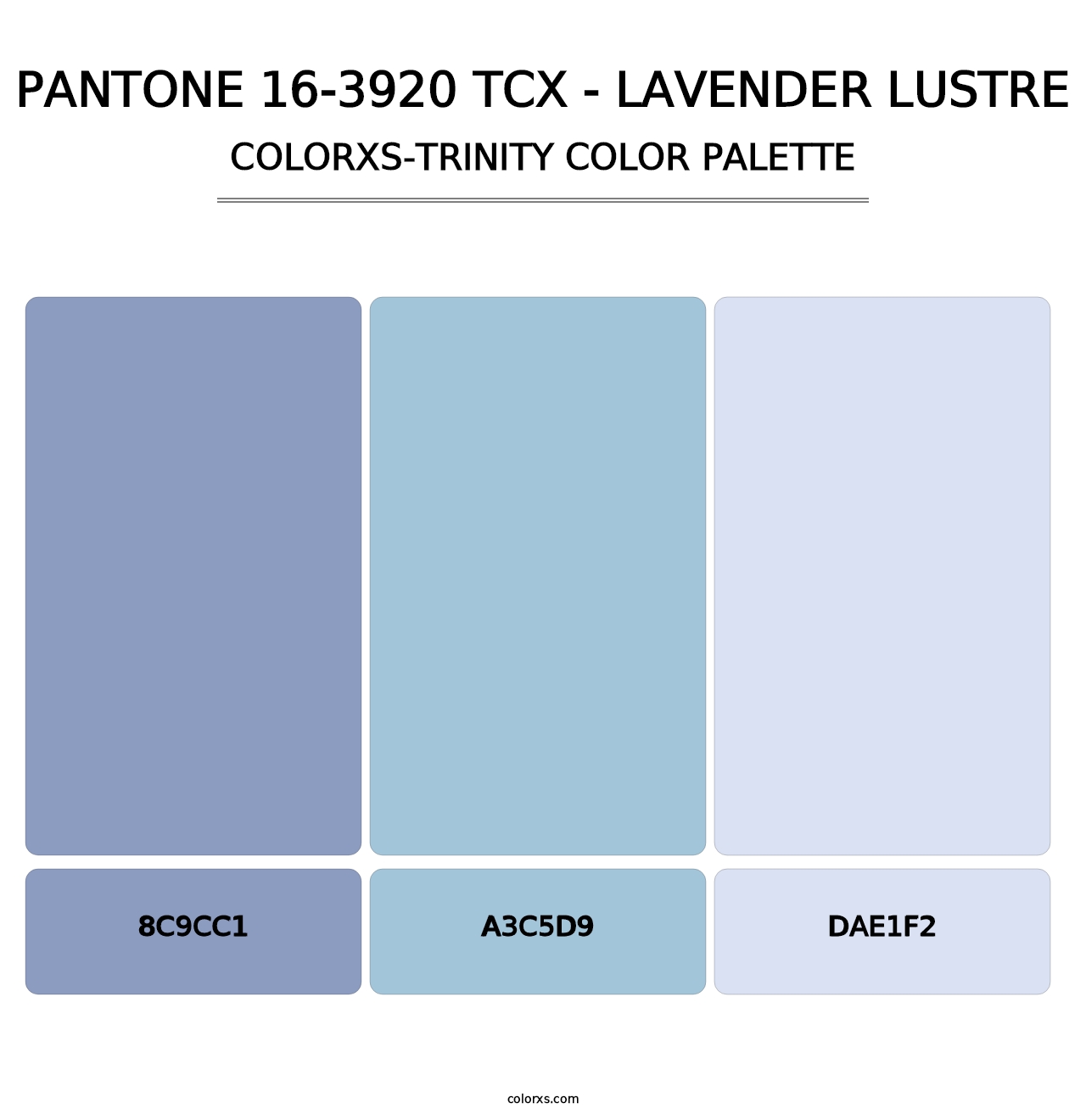 PANTONE 16-3920 TCX - Lavender Lustre - Colorxs Trinity Palette