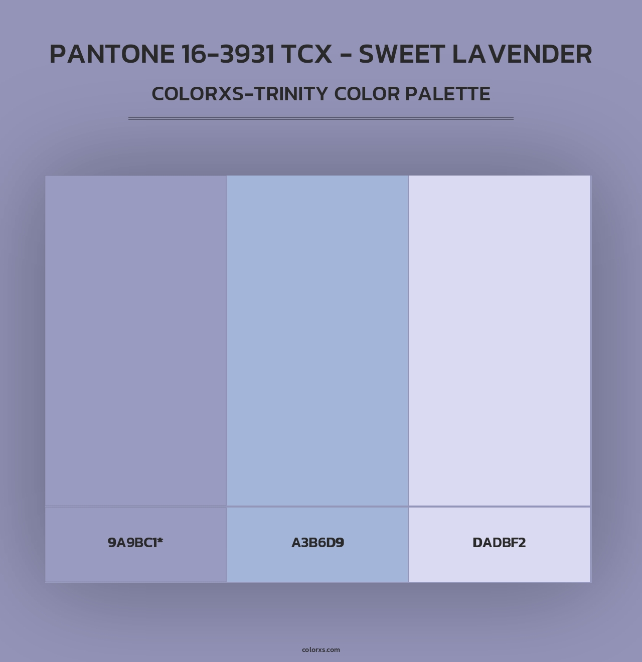 PANTONE 16-3931 TCX - Sweet Lavender - Colorxs Trinity Palette