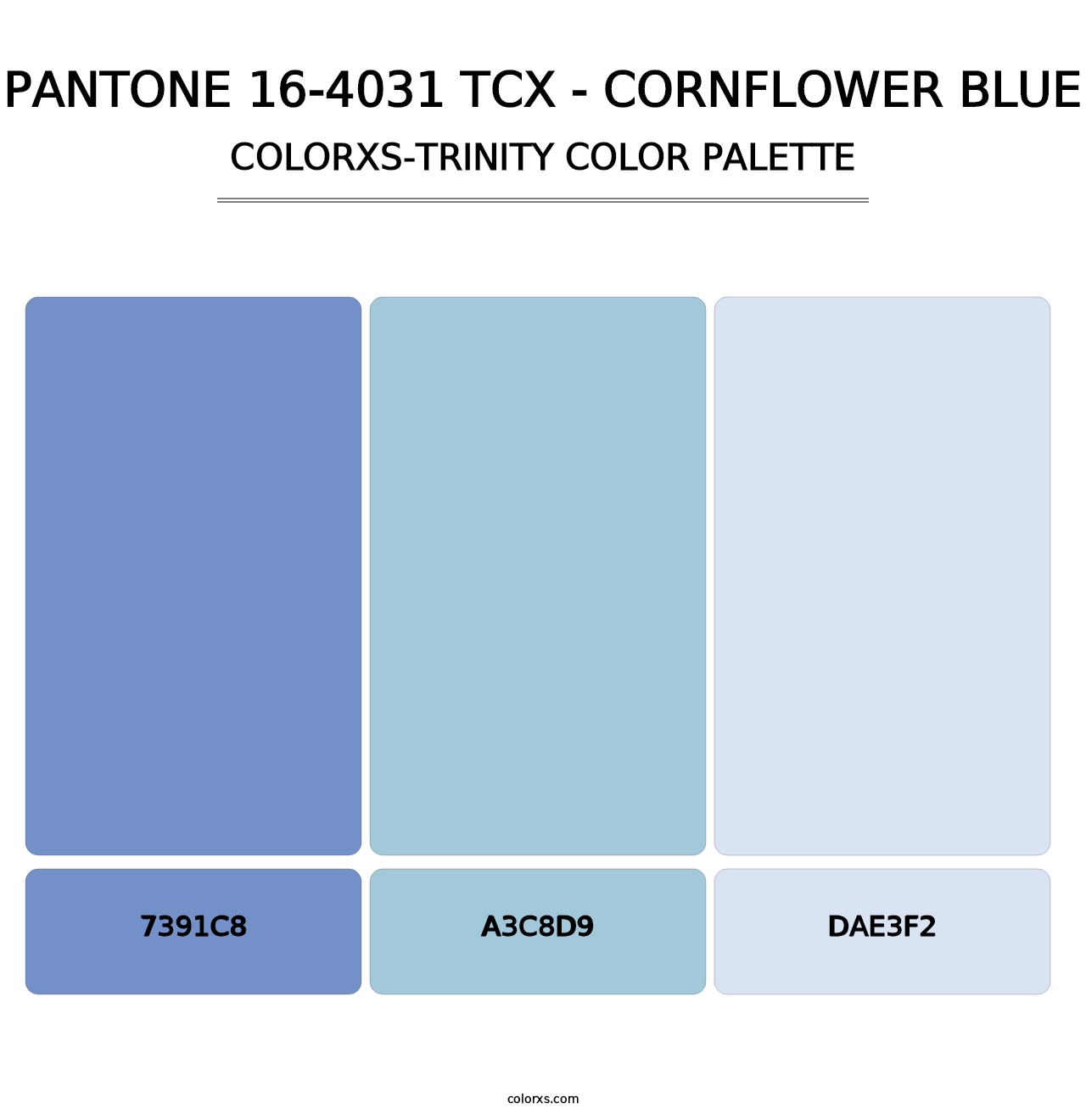 PANTONE 16-4031 TCX - Cornflower Blue - Colorxs Trinity Palette