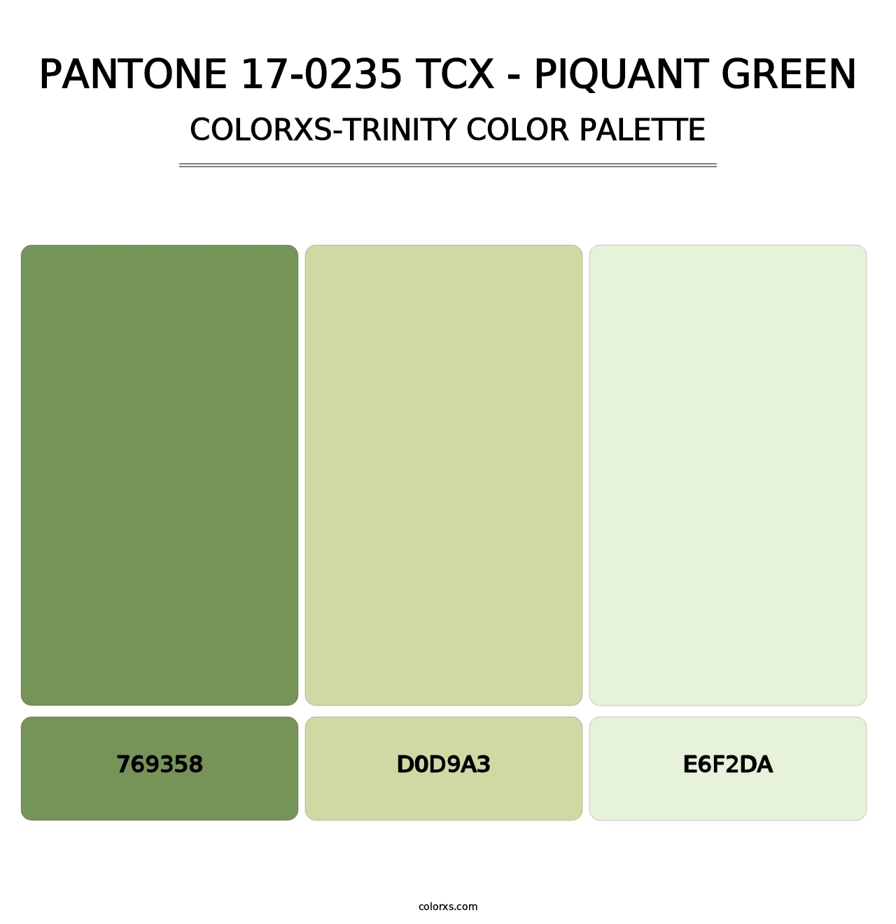 PANTONE 17-0235 TCX - Piquant Green - Colorxs Trinity Palette