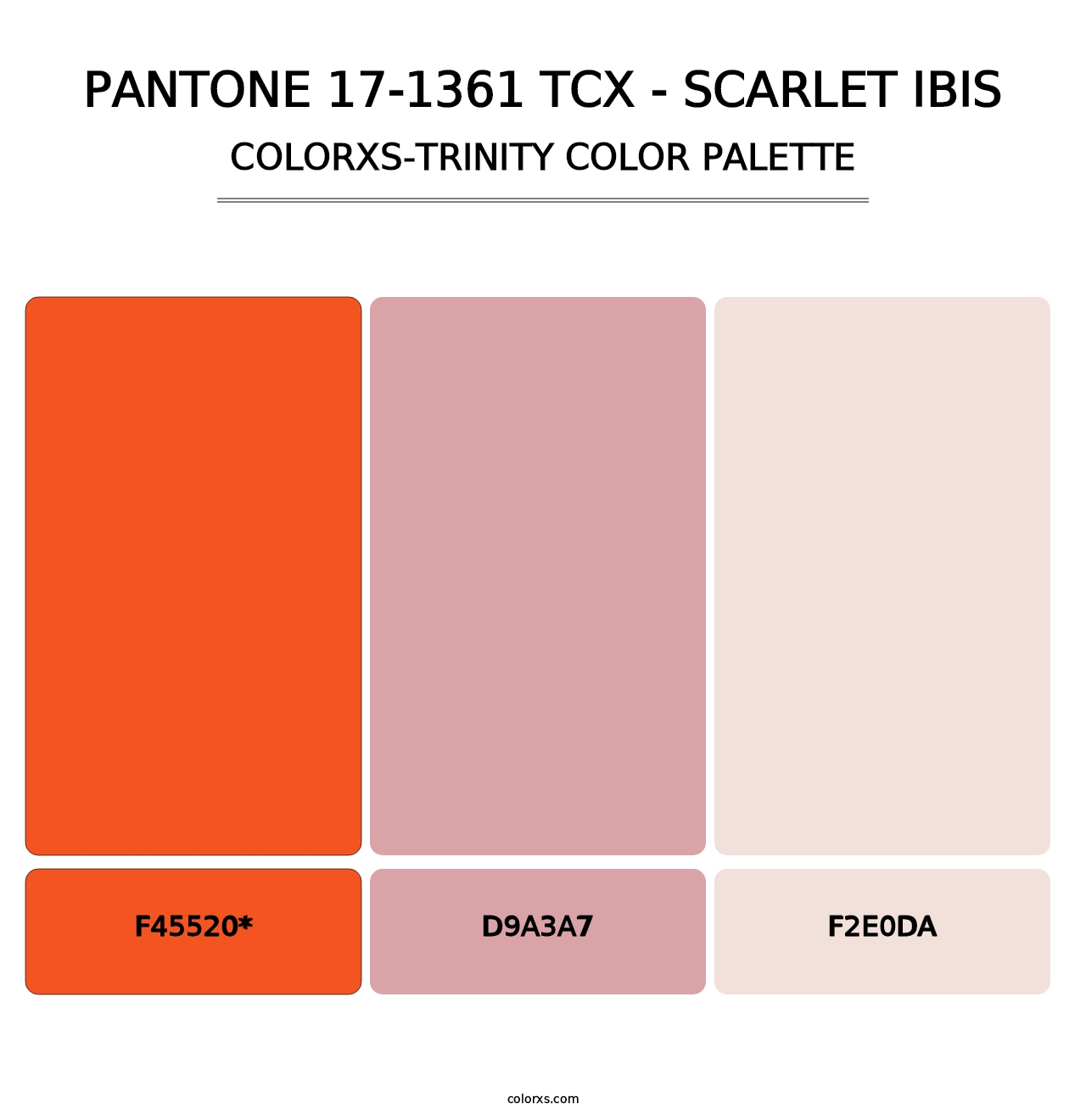 PANTONE 17-1361 TCX - Scarlet Ibis - Colorxs Trinity Palette