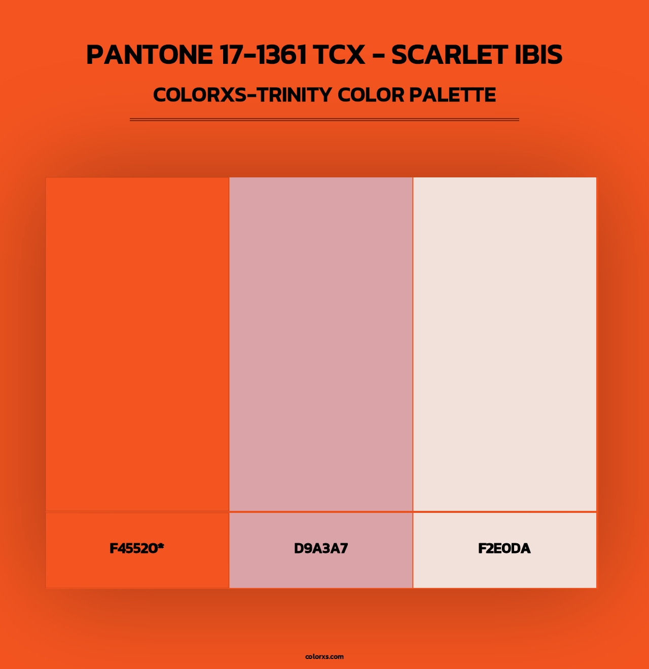 PANTONE 17-1361 TCX - Scarlet Ibis - Colorxs Trinity Palette