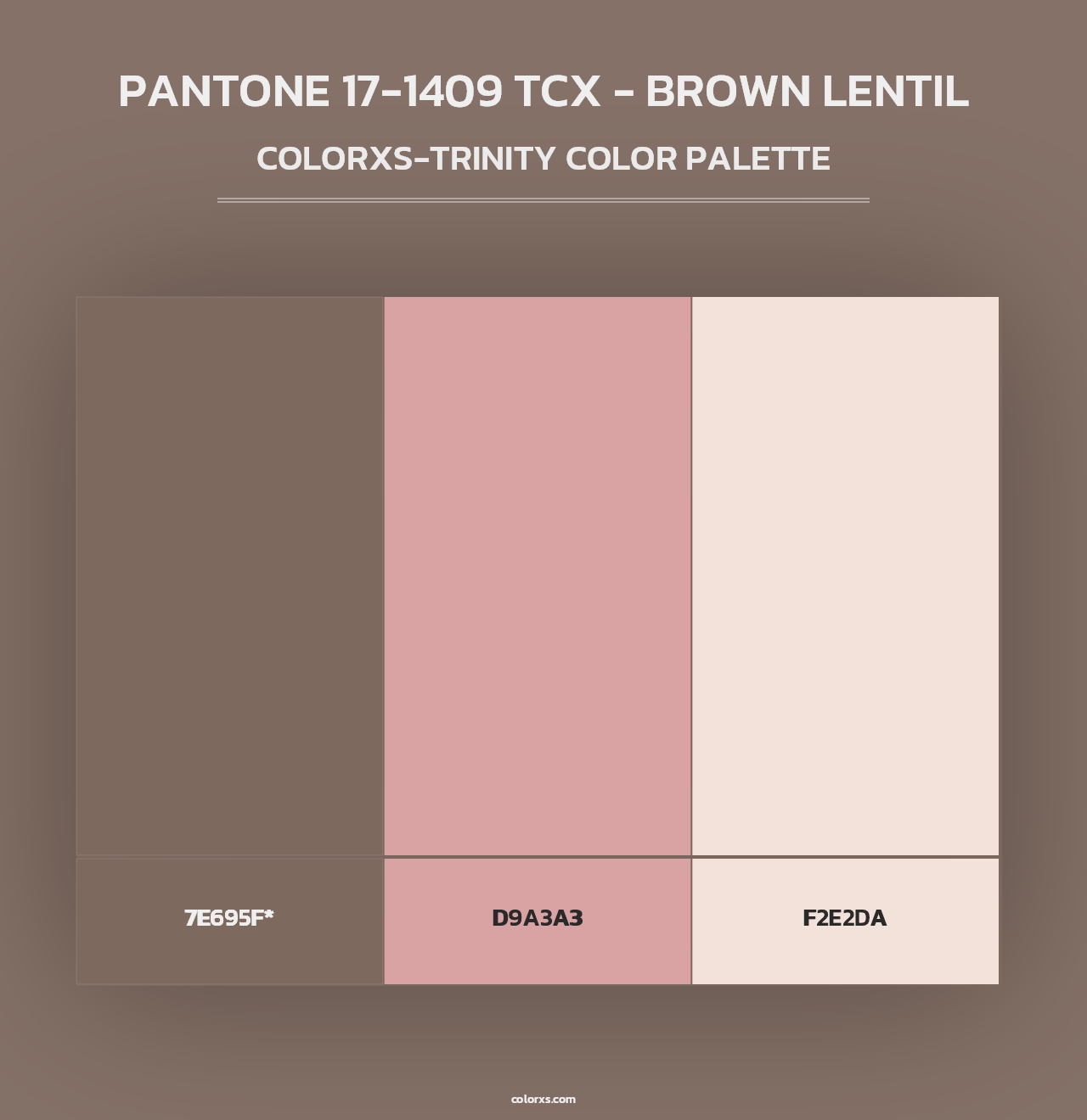 PANTONE 17-1409 TCX - Brown Lentil - Colorxs Trinity Palette
