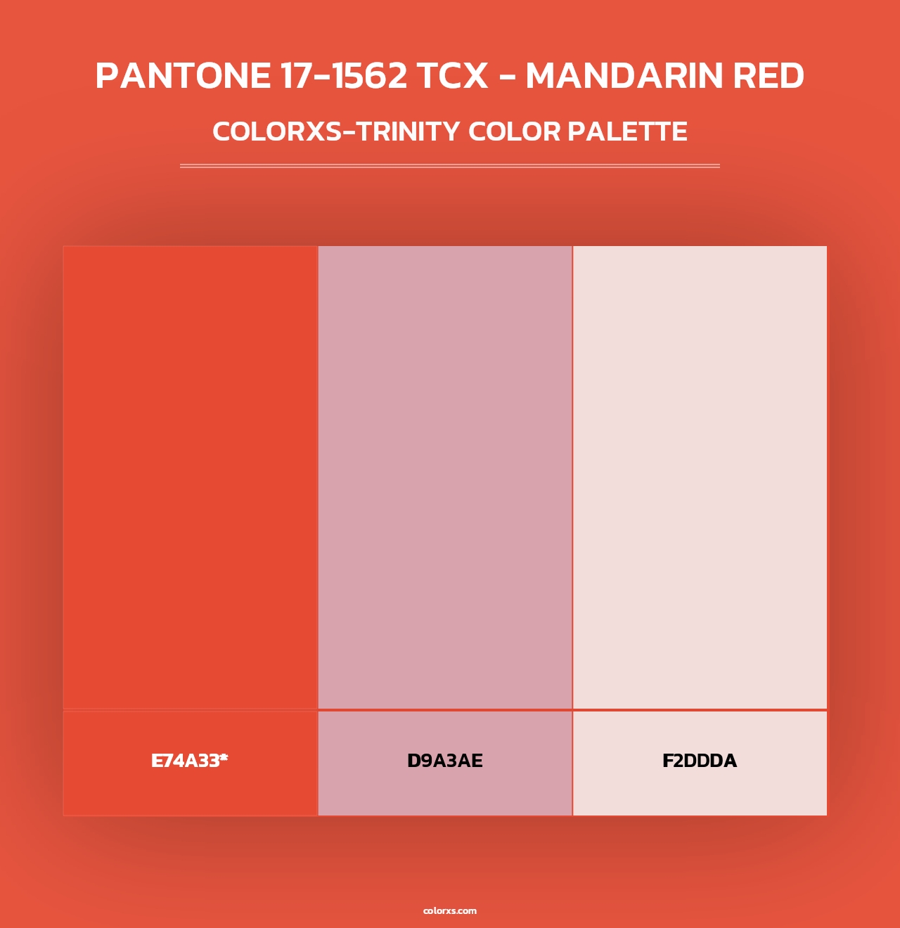 PANTONE 17-1562 TCX - Mandarin Red - Colorxs Trinity Palette
