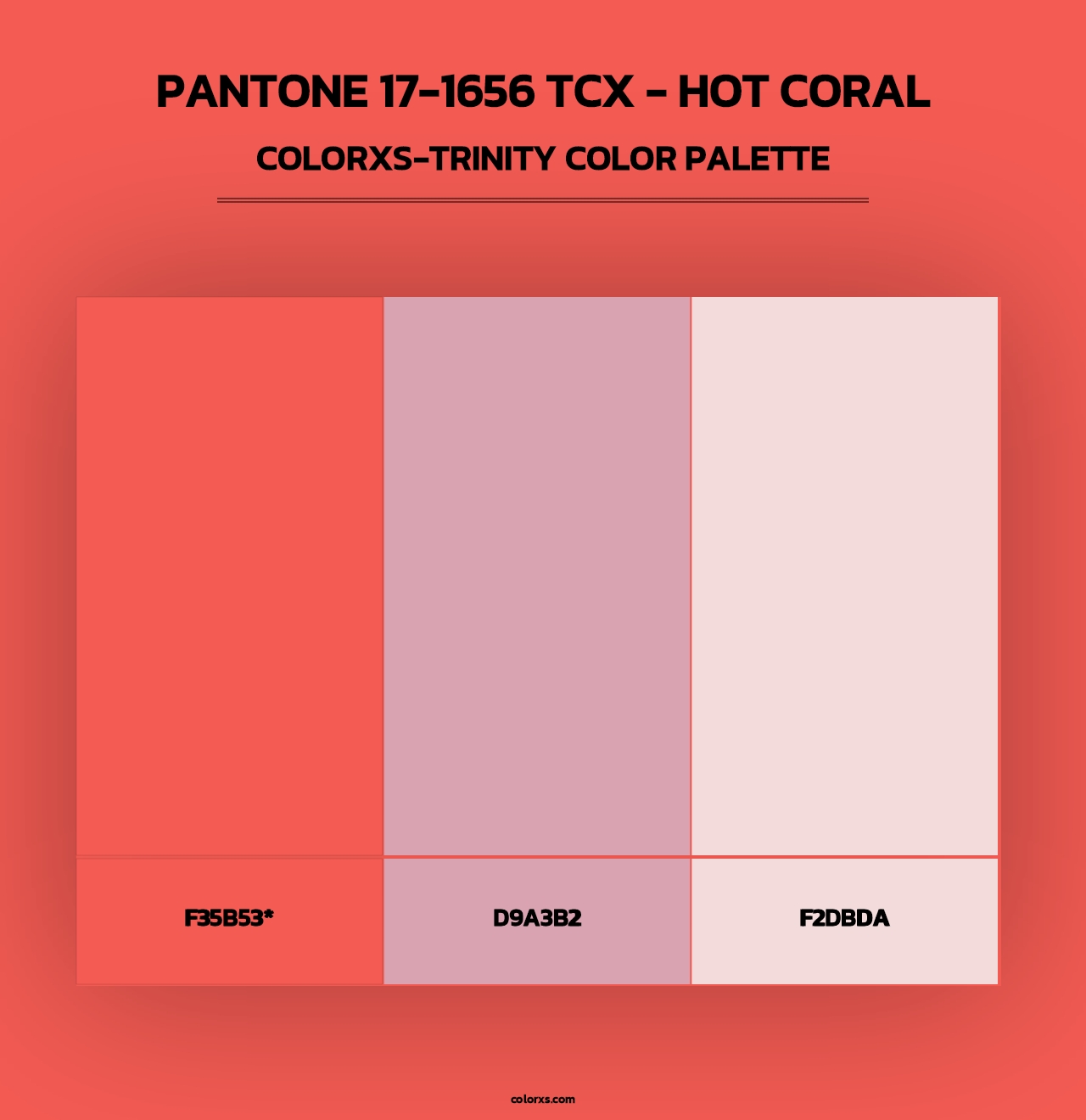 PANTONE 17-1656 TCX - Hot Coral - Colorxs Trinity Palette