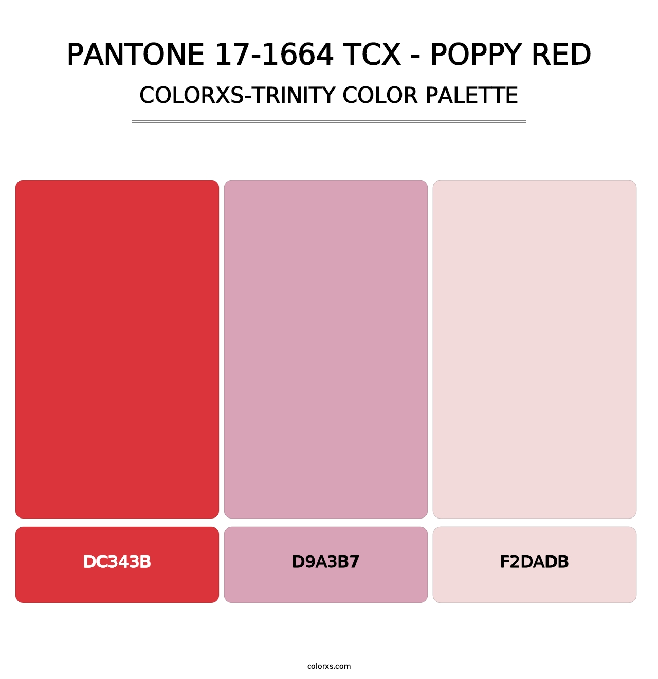 PANTONE 17-1664 TCX - Poppy Red - Colorxs Trinity Palette