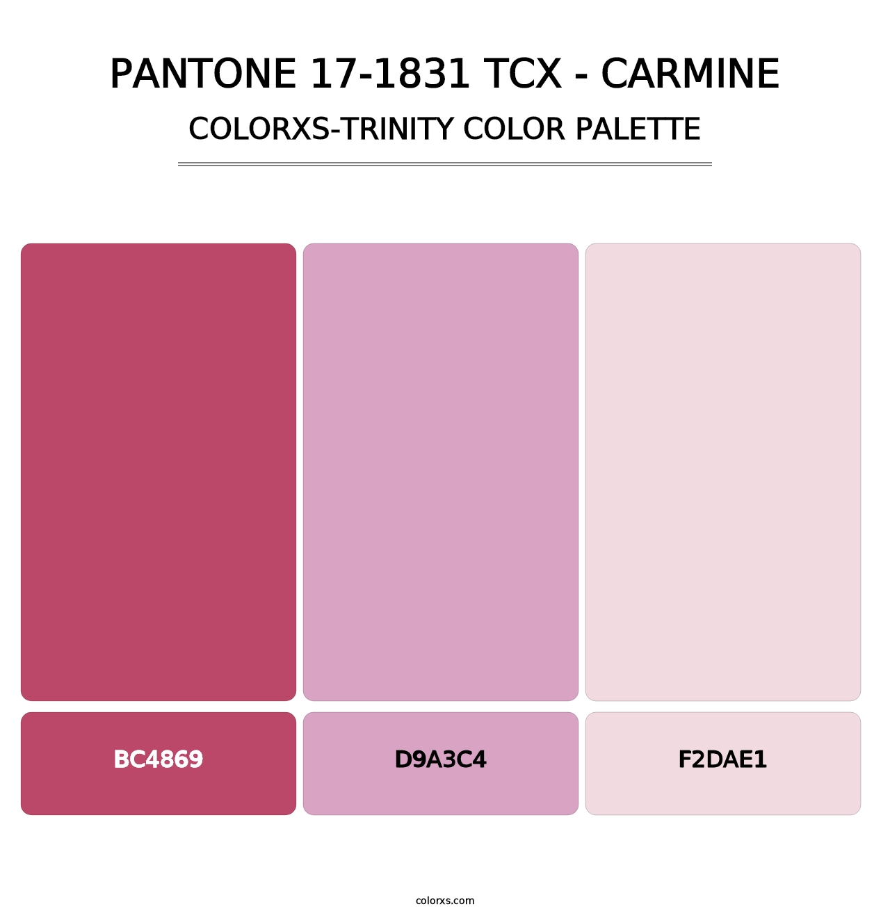 PANTONE 17-1831 TCX - Carmine - Colorxs Trinity Palette